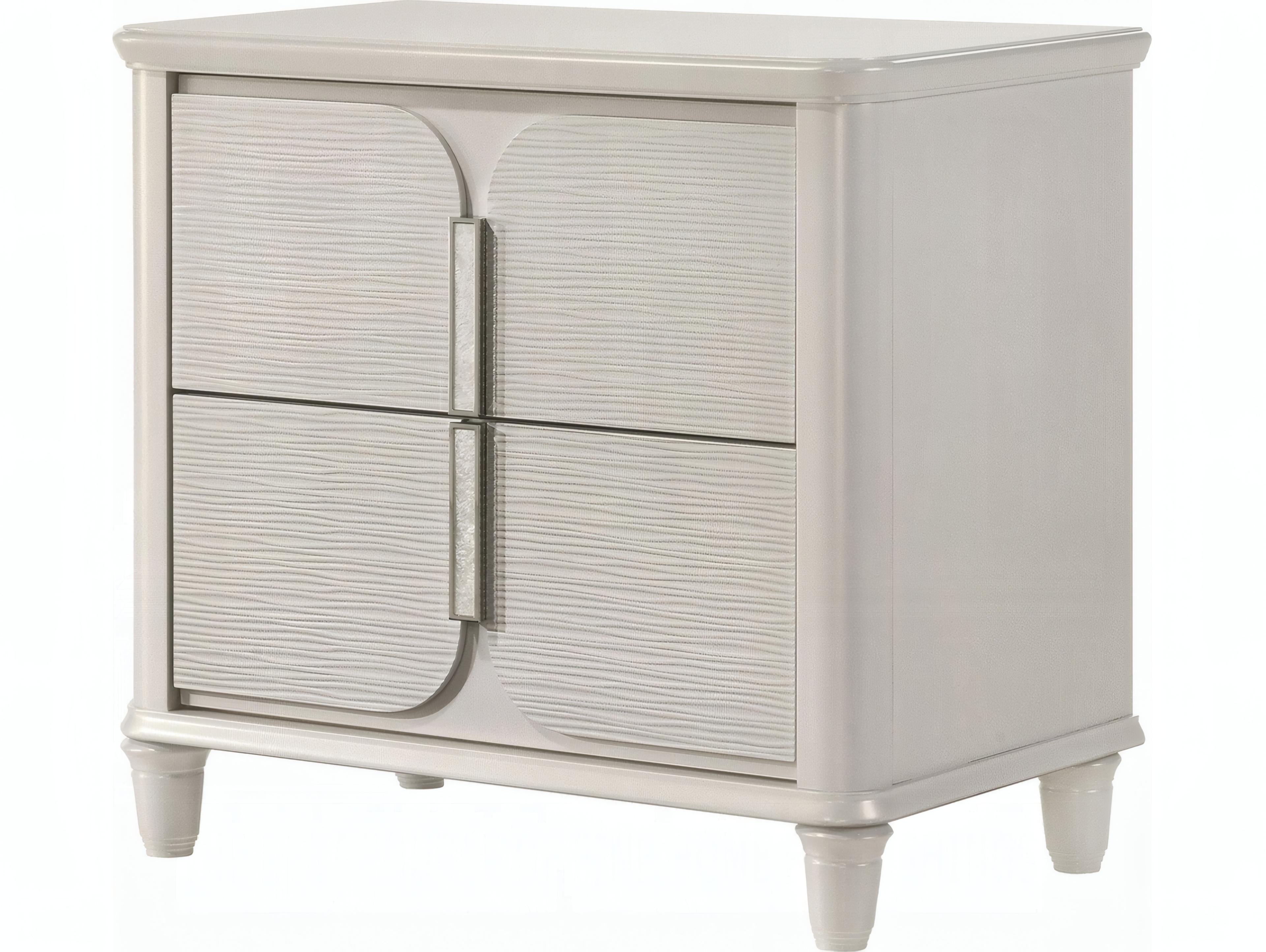 Laveda 2-Drawers Rubberwood Nightstand