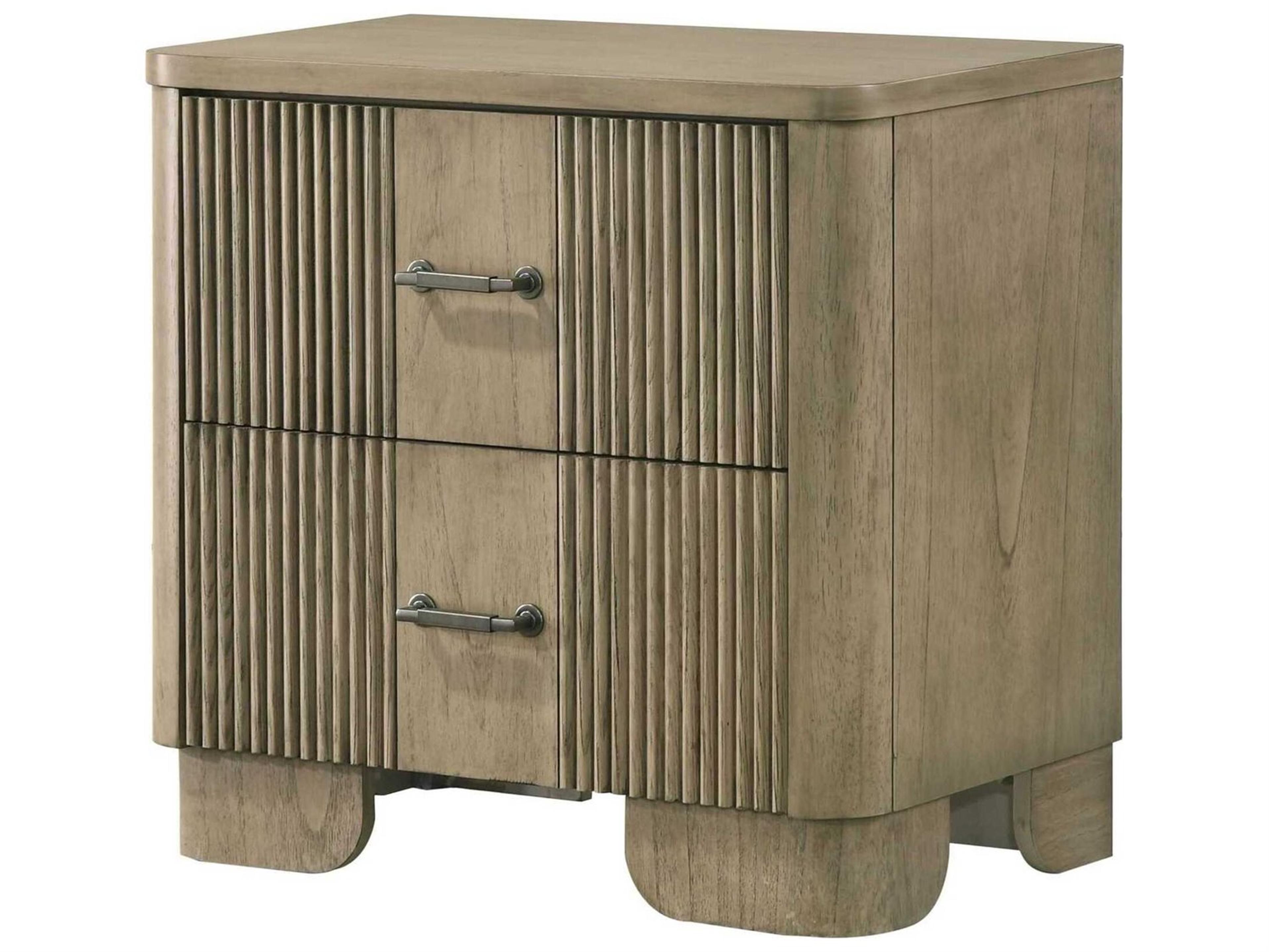 Acme Furniture Lakkari 2-Drawers Rubberwood Nightstand