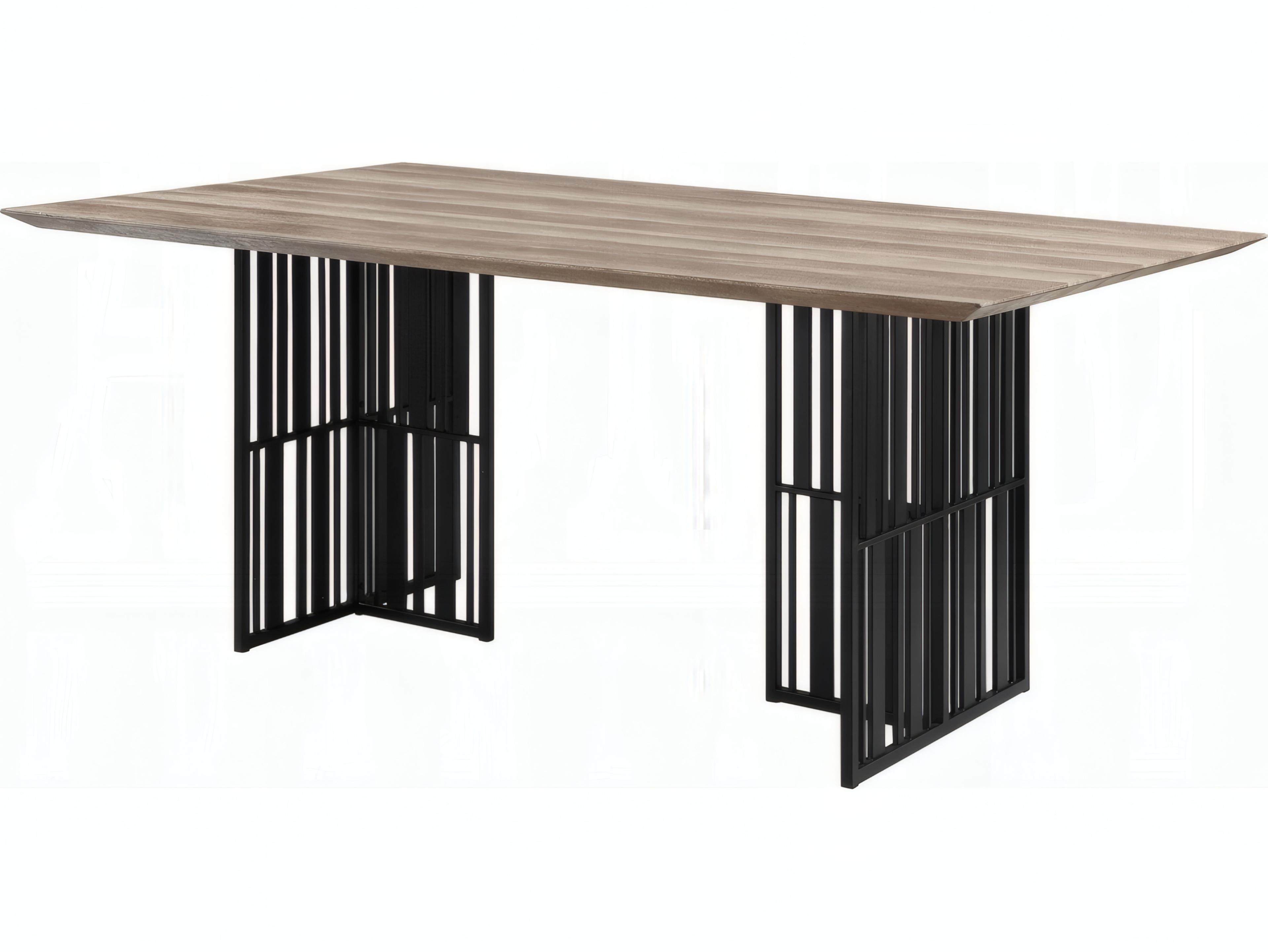 Acme Furniture Zudora Rectangular Wood Antique Oak Black Dining Table