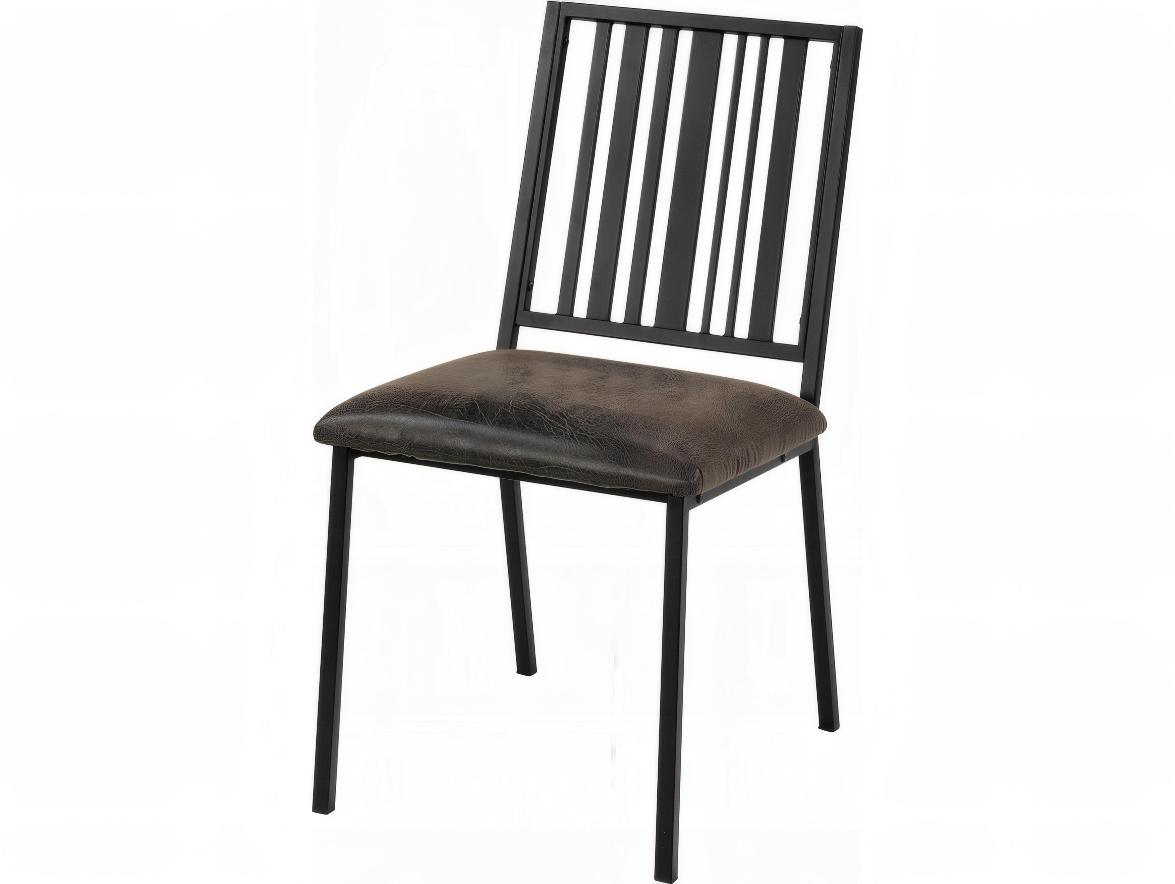 Acme Furniture Zudora Black Faux Leather Armless Dining Chair Set of 2