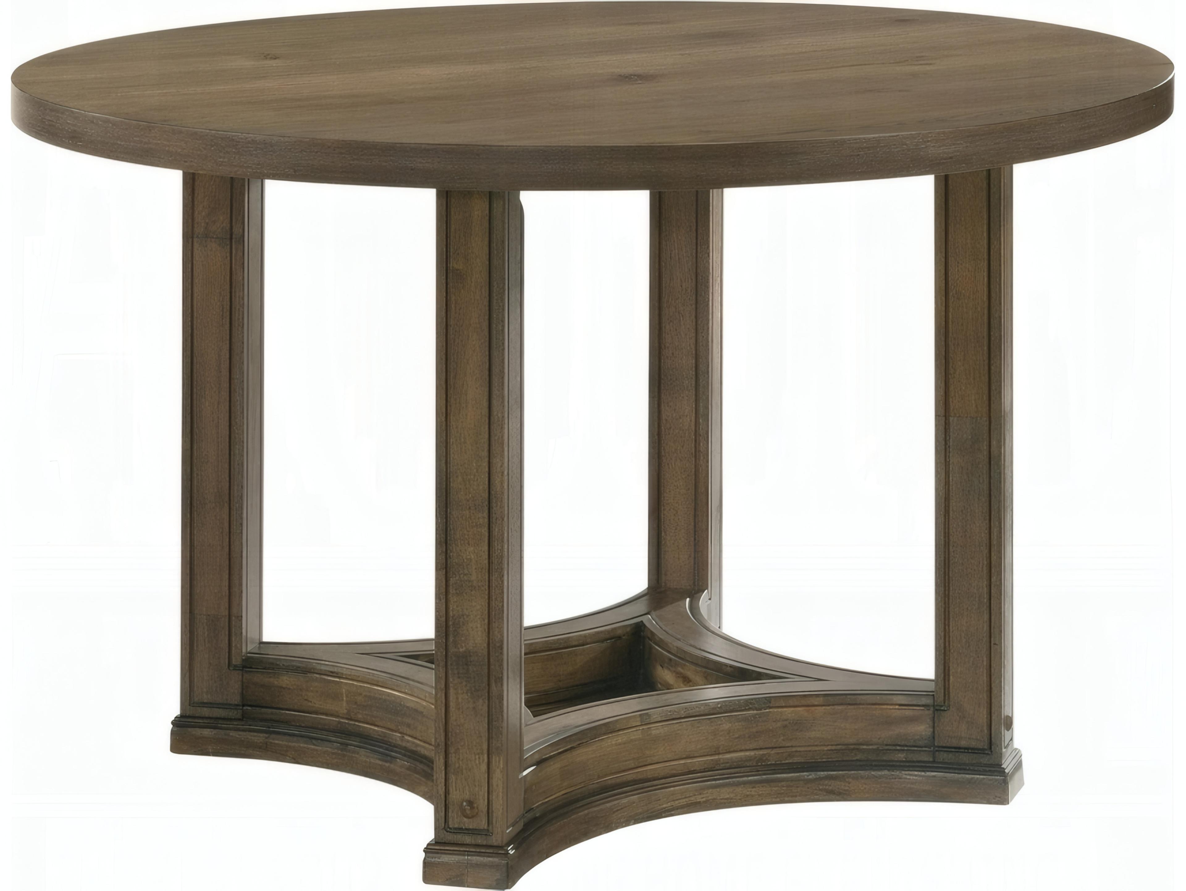 Acme Furniture Parfield Round Wood Weathered Oak Dining Table