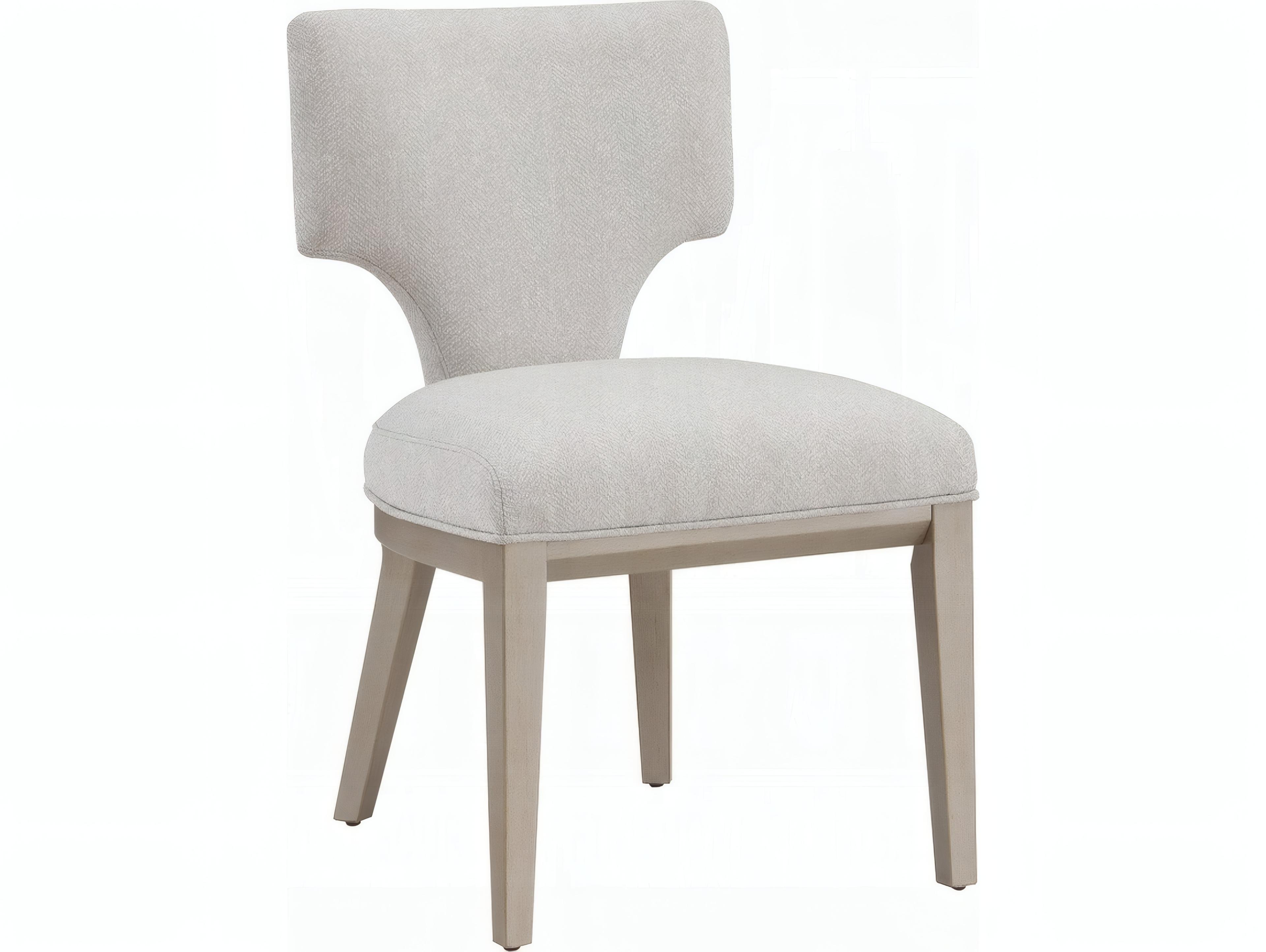 Acme Furniture Kasa Rubberwood Champagne Upholstered Armless Dining Chair Set of 2