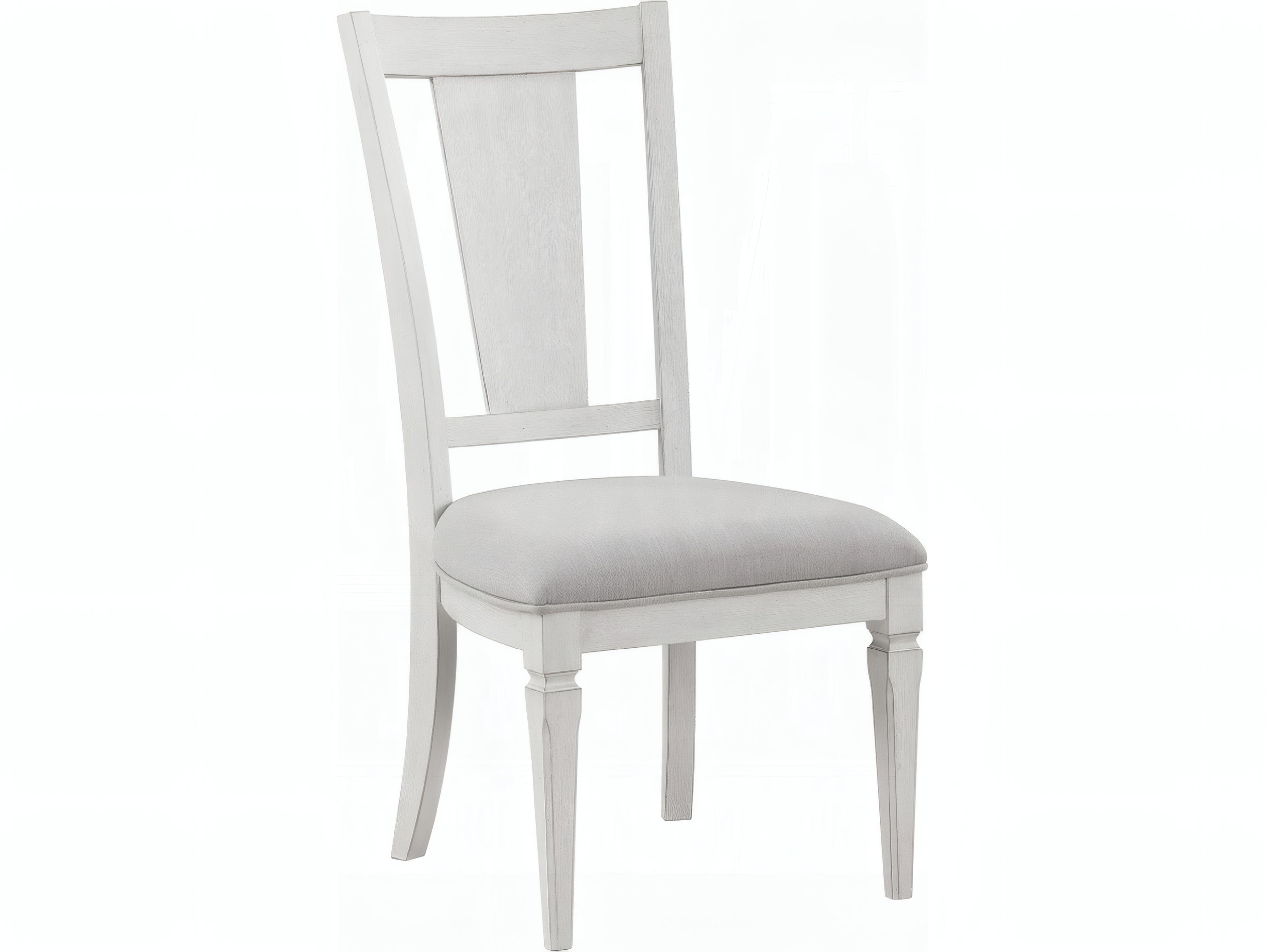 Acme Furniture Katia Rubberwood White Upholstered Armless Dining Chair Set of 2