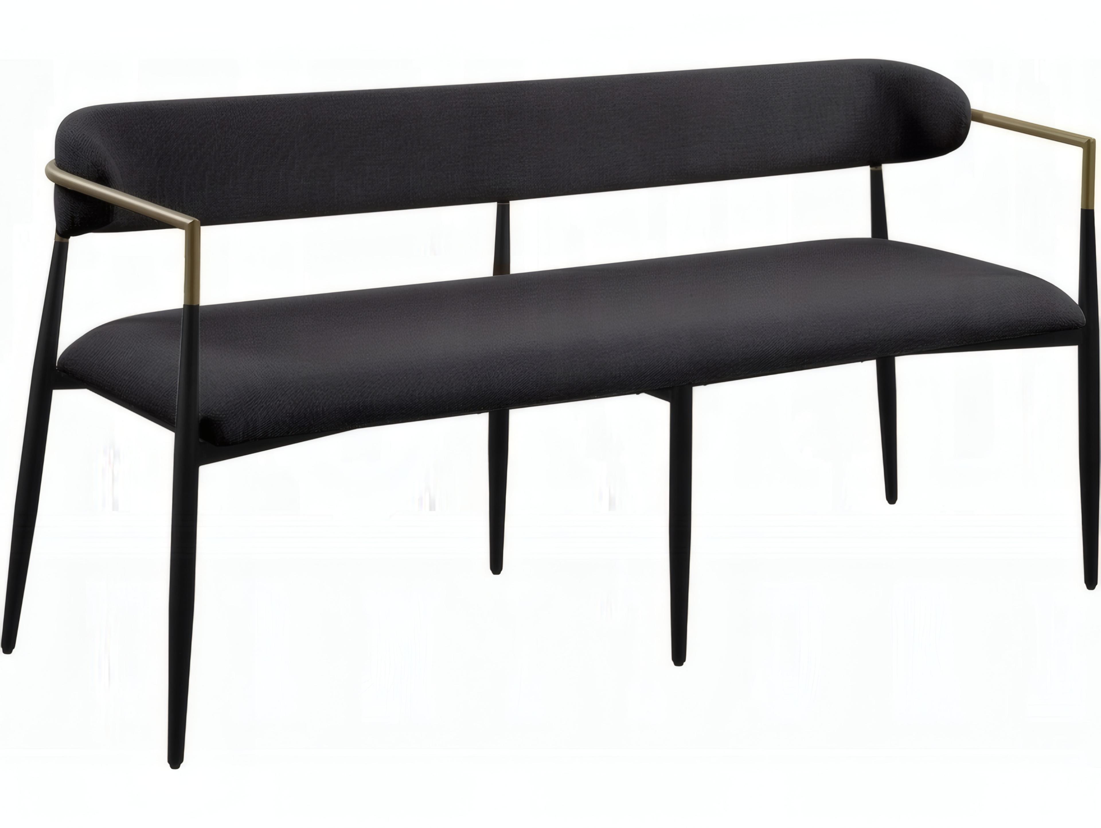 Acme Furniture Jaramillo Black Chenille Upholstered Accent Bench