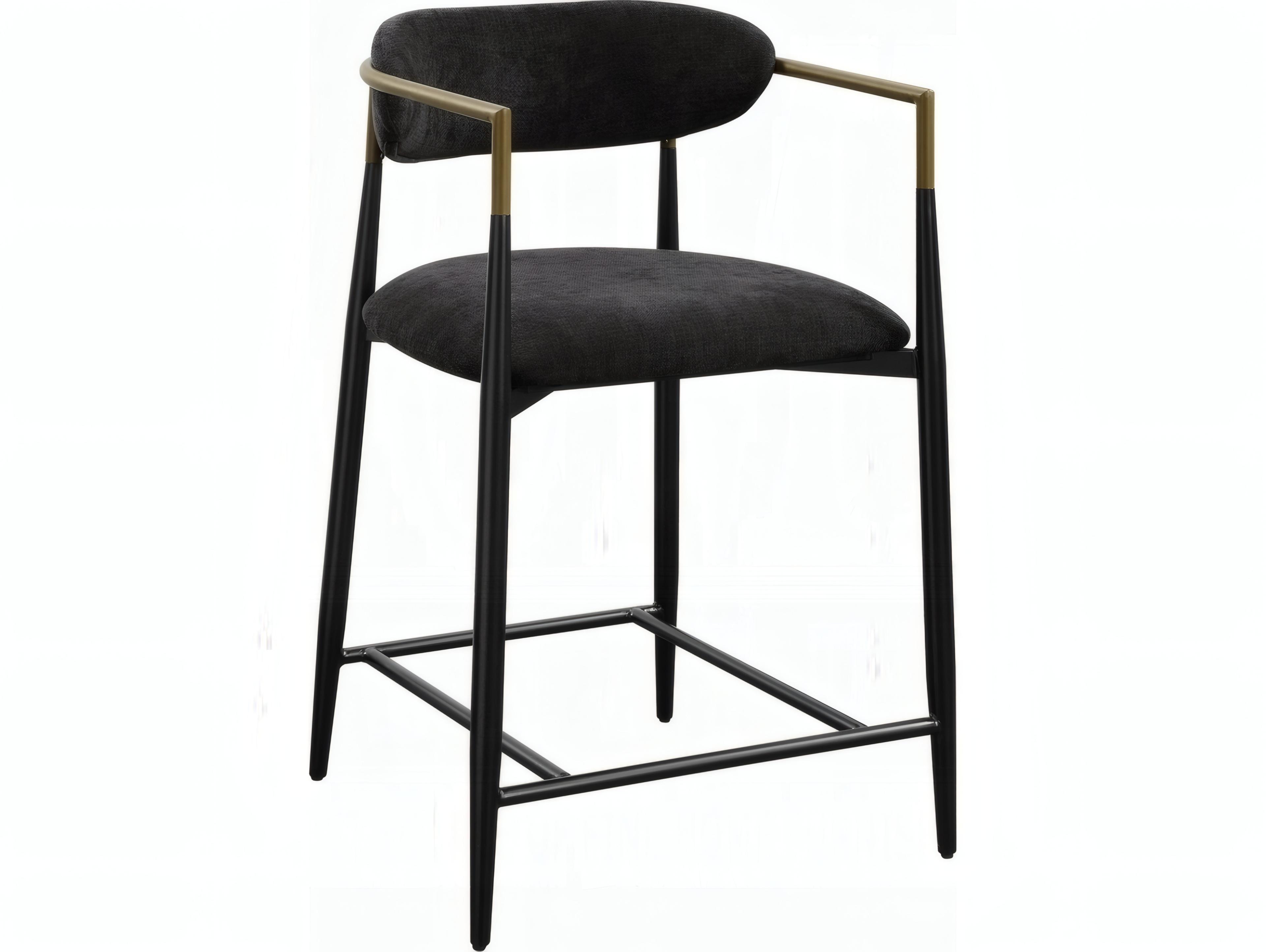 Acme Furniture Jaramillo Black Chenille Upholstered Counter Stool