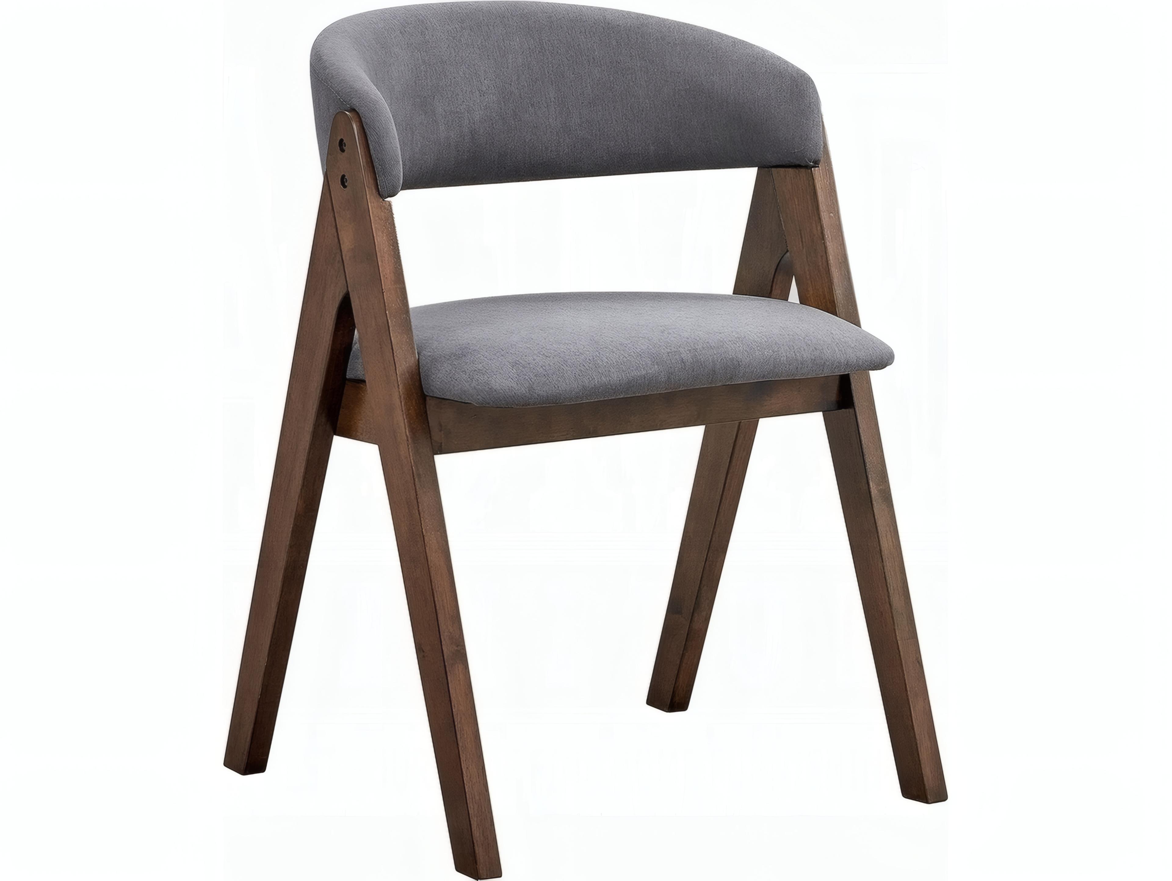 Acme Furniture Keiki Rubberwood Gray Upholstered Armless Dining Chair Set of 2