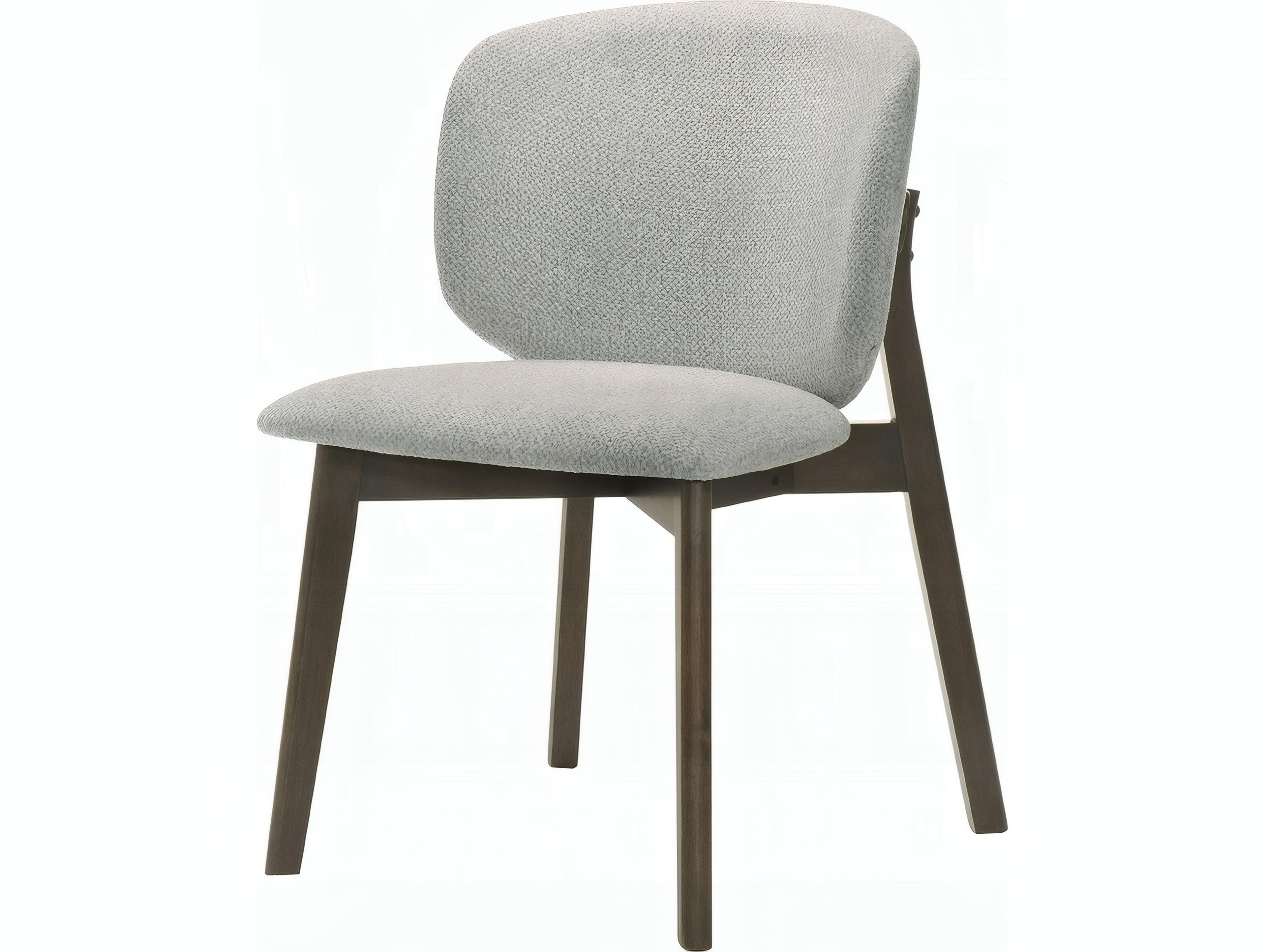 Acme Furniture Mallin Rubberwood Gray Upholstered Armless Dining Chair Set of 2