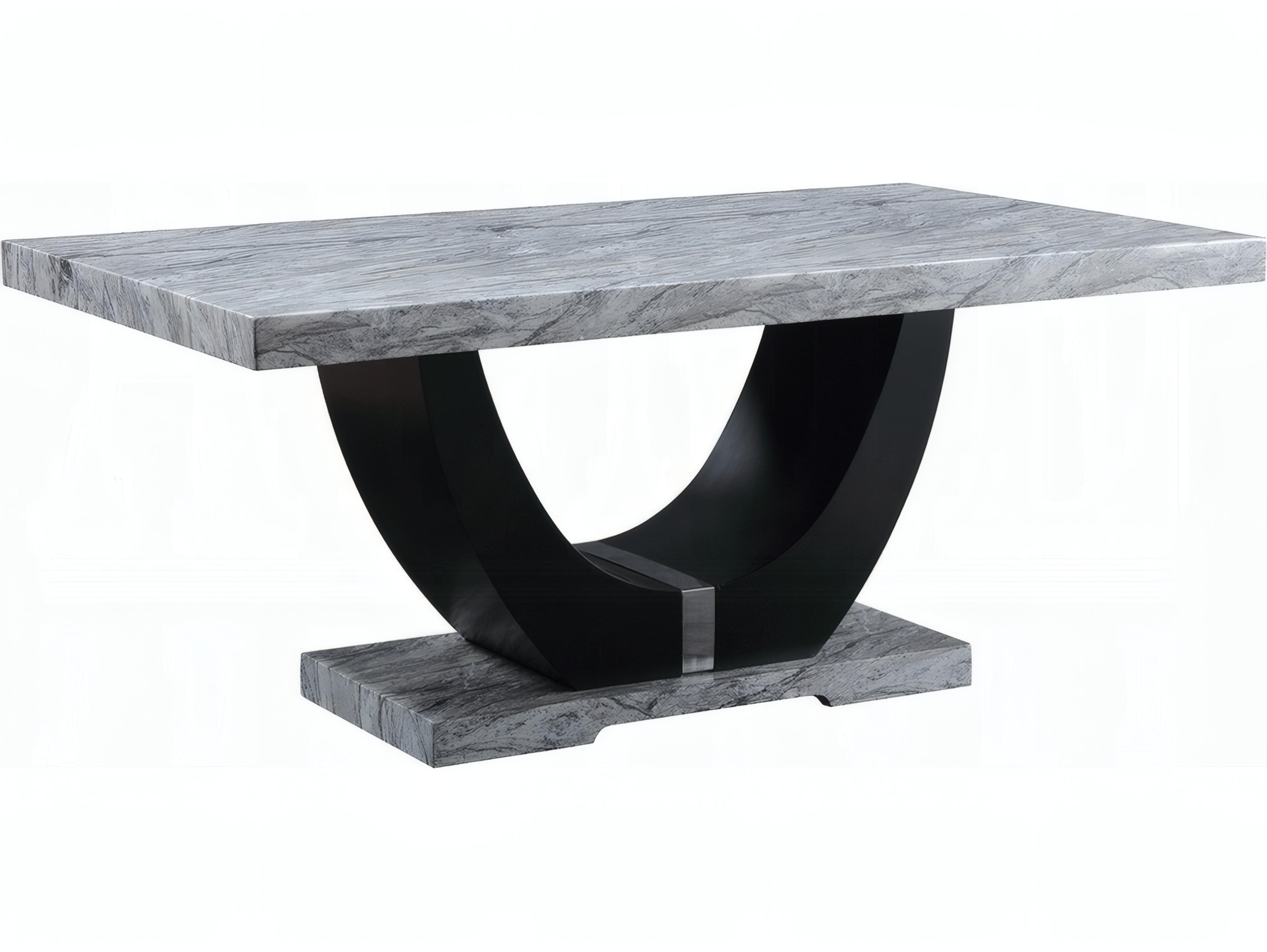 Acme Furniture Caralin Rectangular Engineered Stone Black Dining Table