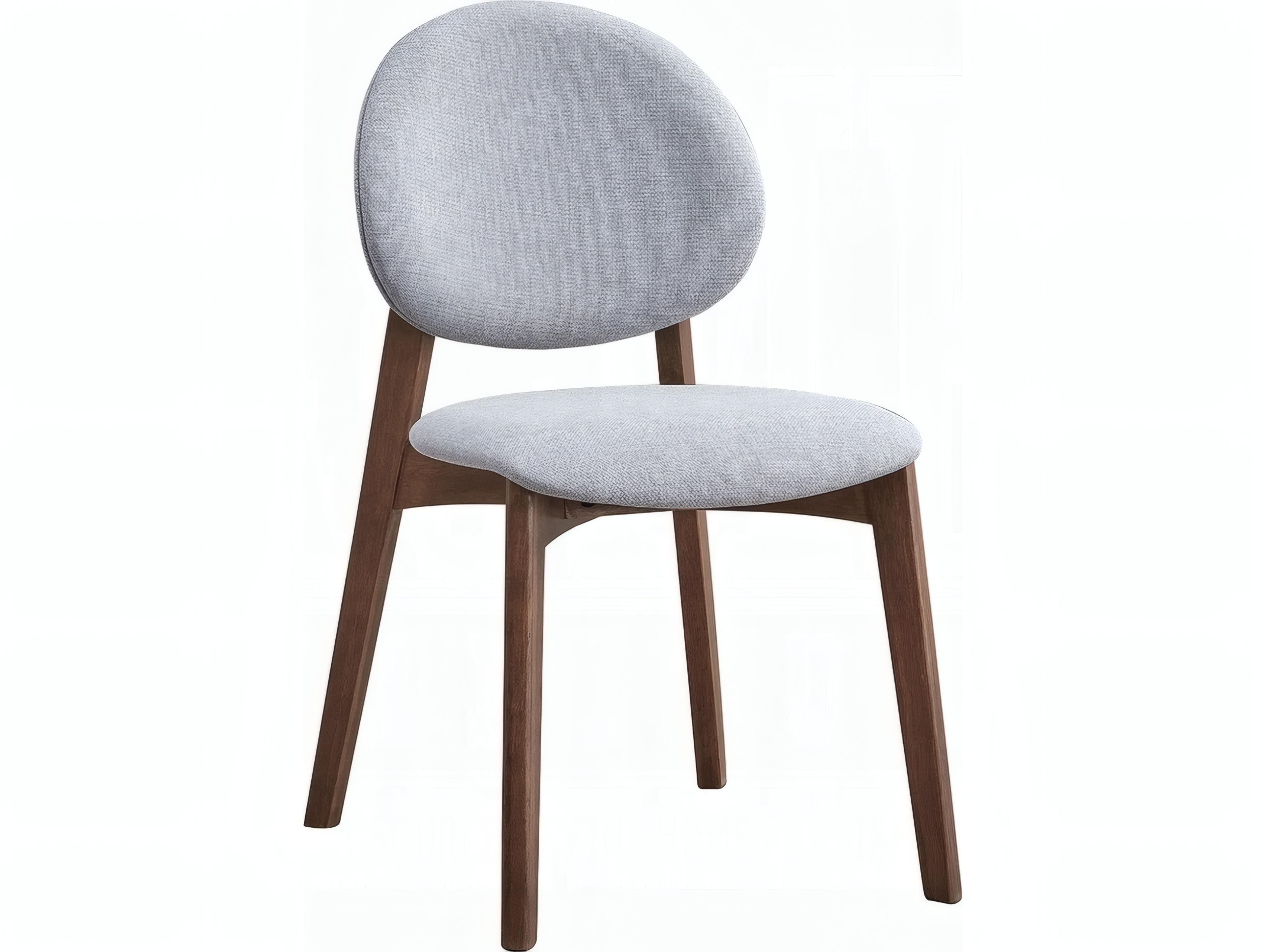 Acme Furniture Hadasa Rubberwood Gray Upholstered Armless Dining Chair Set of 2