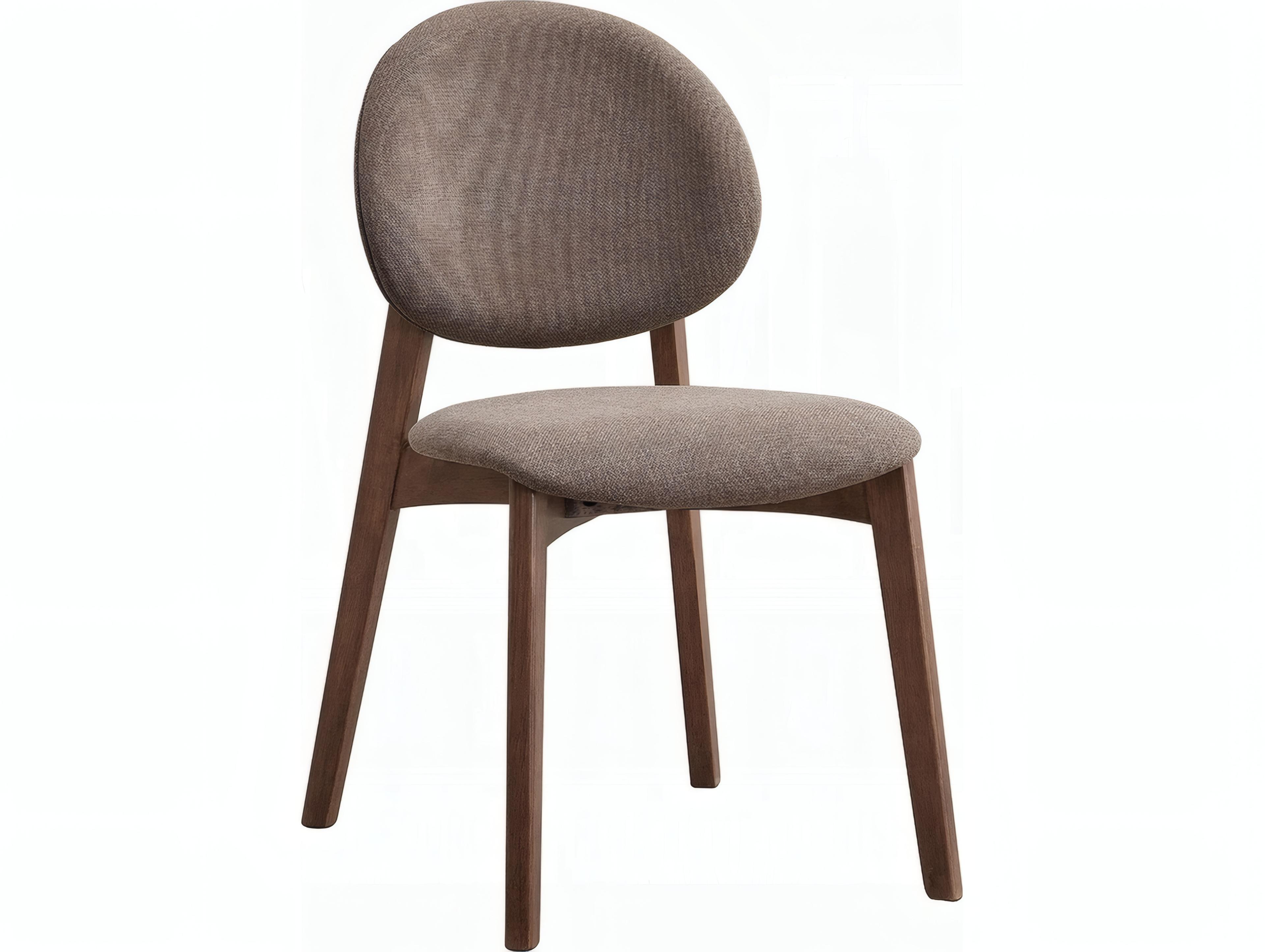 Acme Furniture Hadasa Rubberwood Brown Upholstered Armless Dining Chair Set of 2