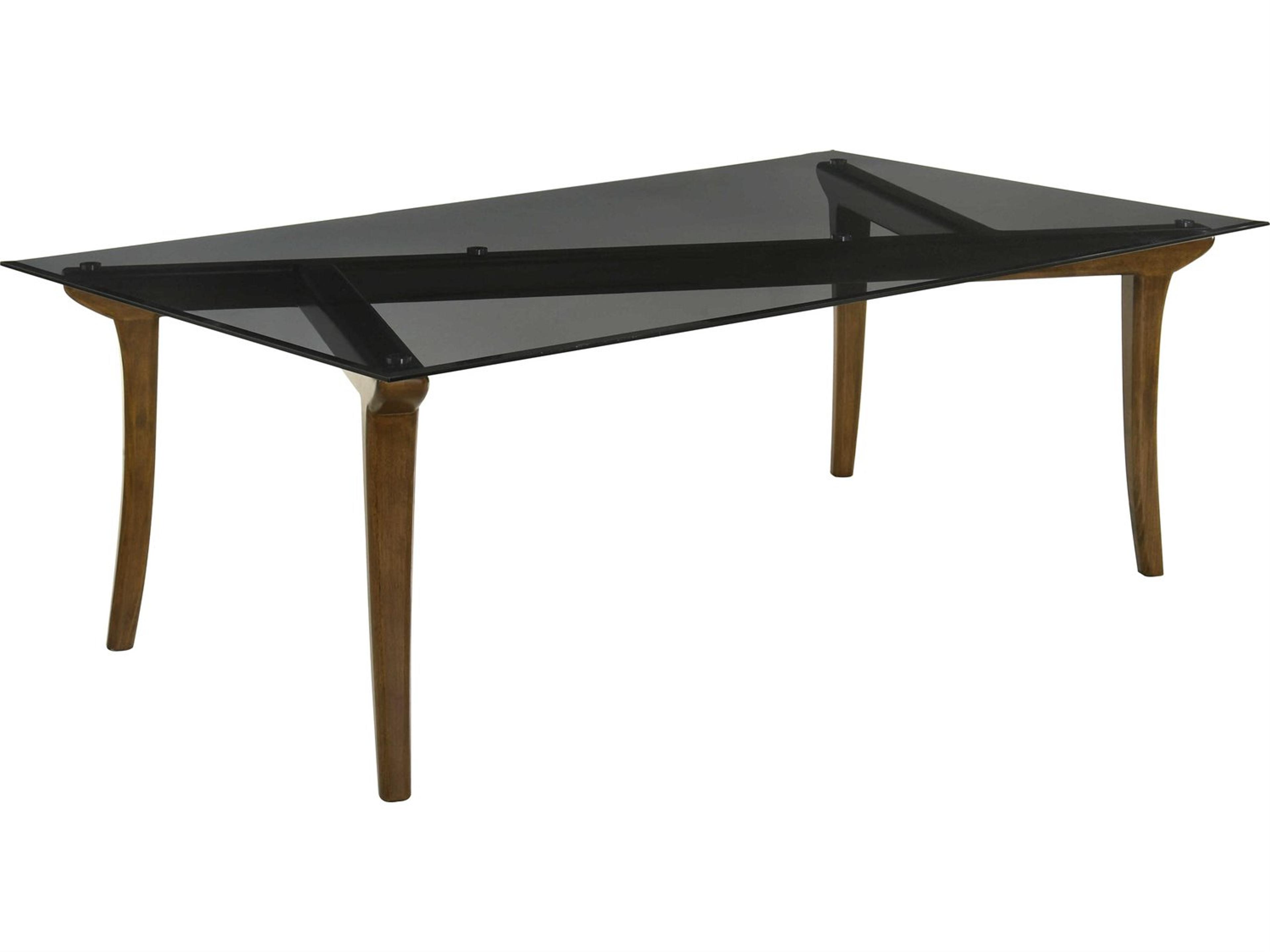 Acme Furniture Danzel Rectangular Glasstop Vintage Oak Dining Table