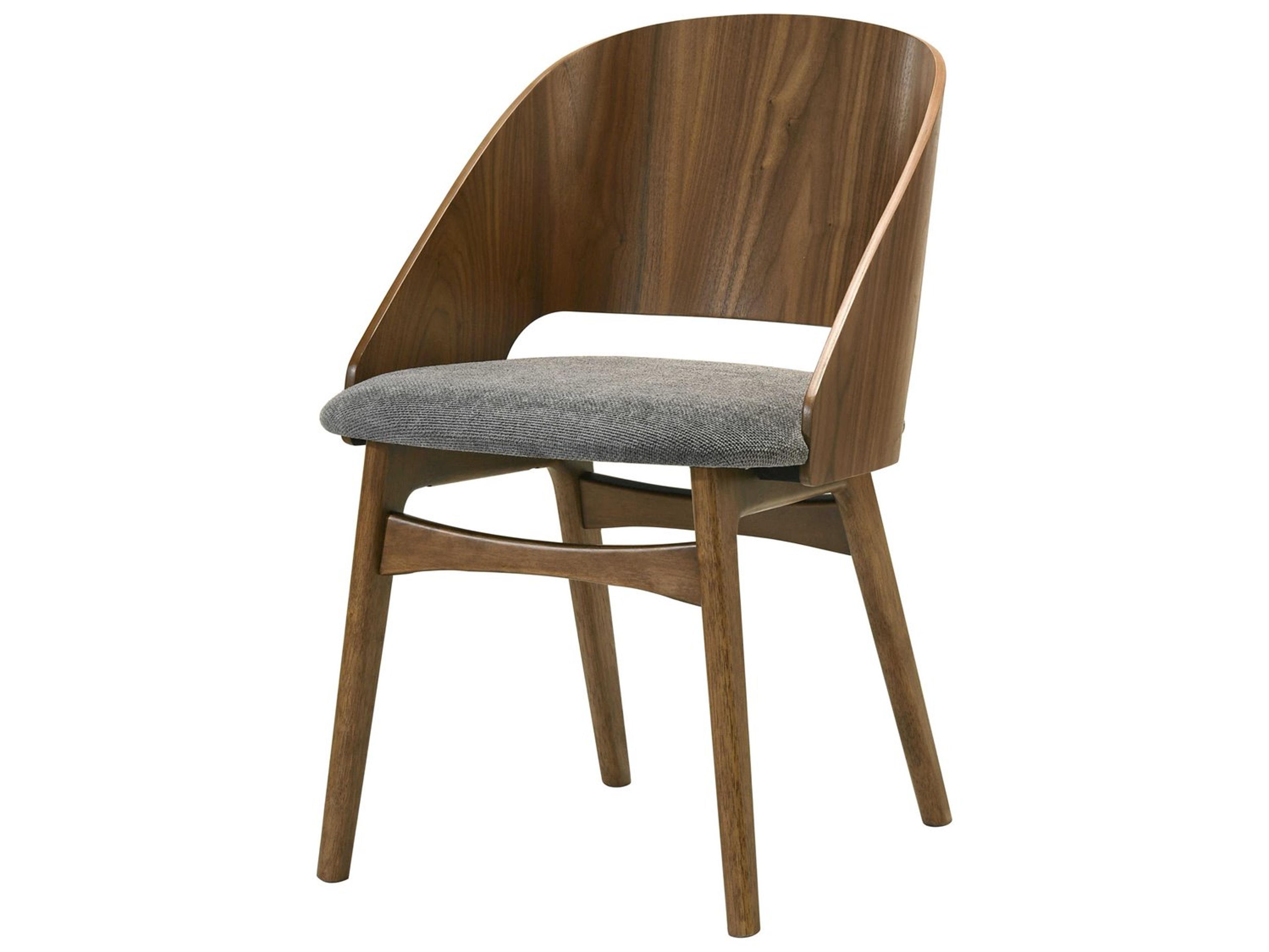 Acme Furniture Delmon Walnut Wood Brown Upholstered Armless Dining Chair Set of 2