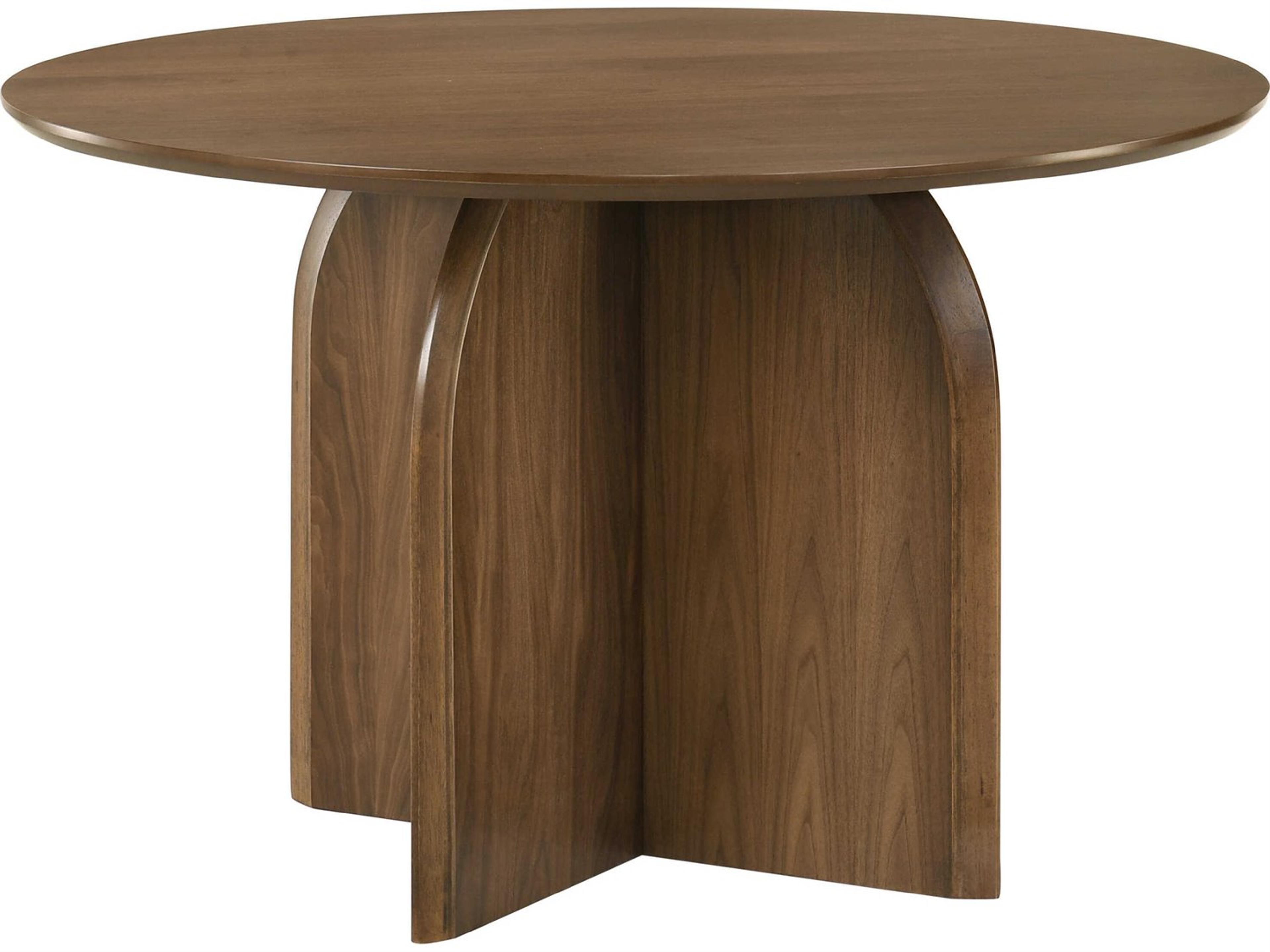 Acme Furniture Delmon Round Wood Dark Walnut Dining Table