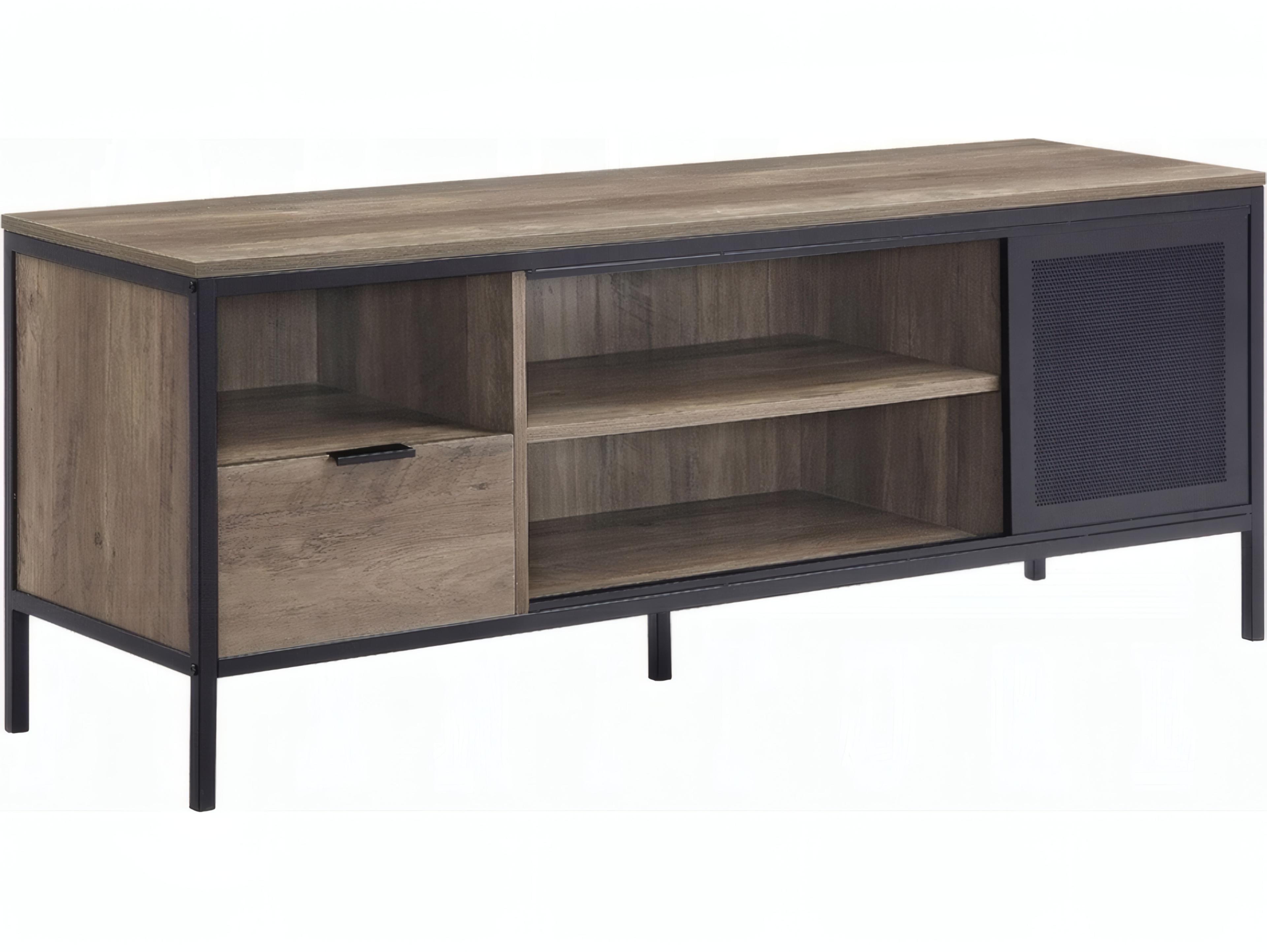 Acme Furniture 55" Rustic Oak Black Media Console