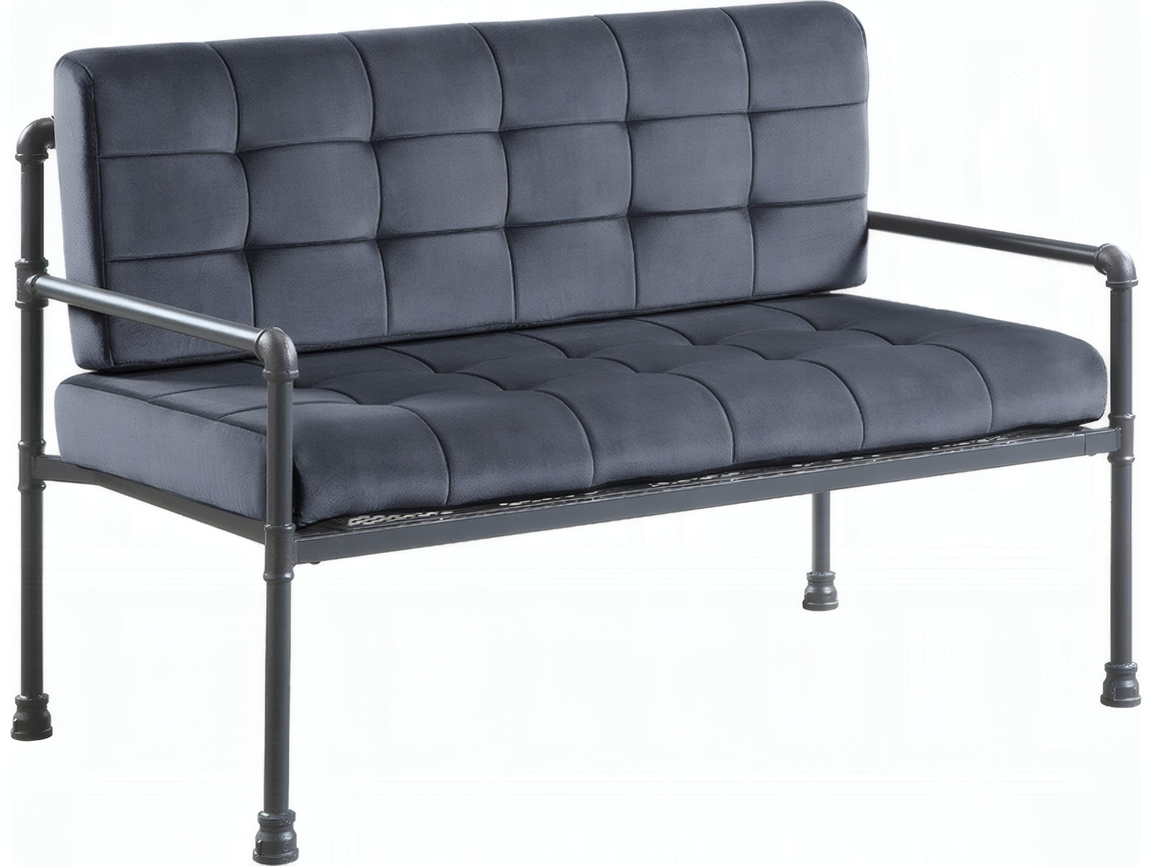 Acme Furniture Brantley Gray Velvet Sandy Upholstered Loveseat