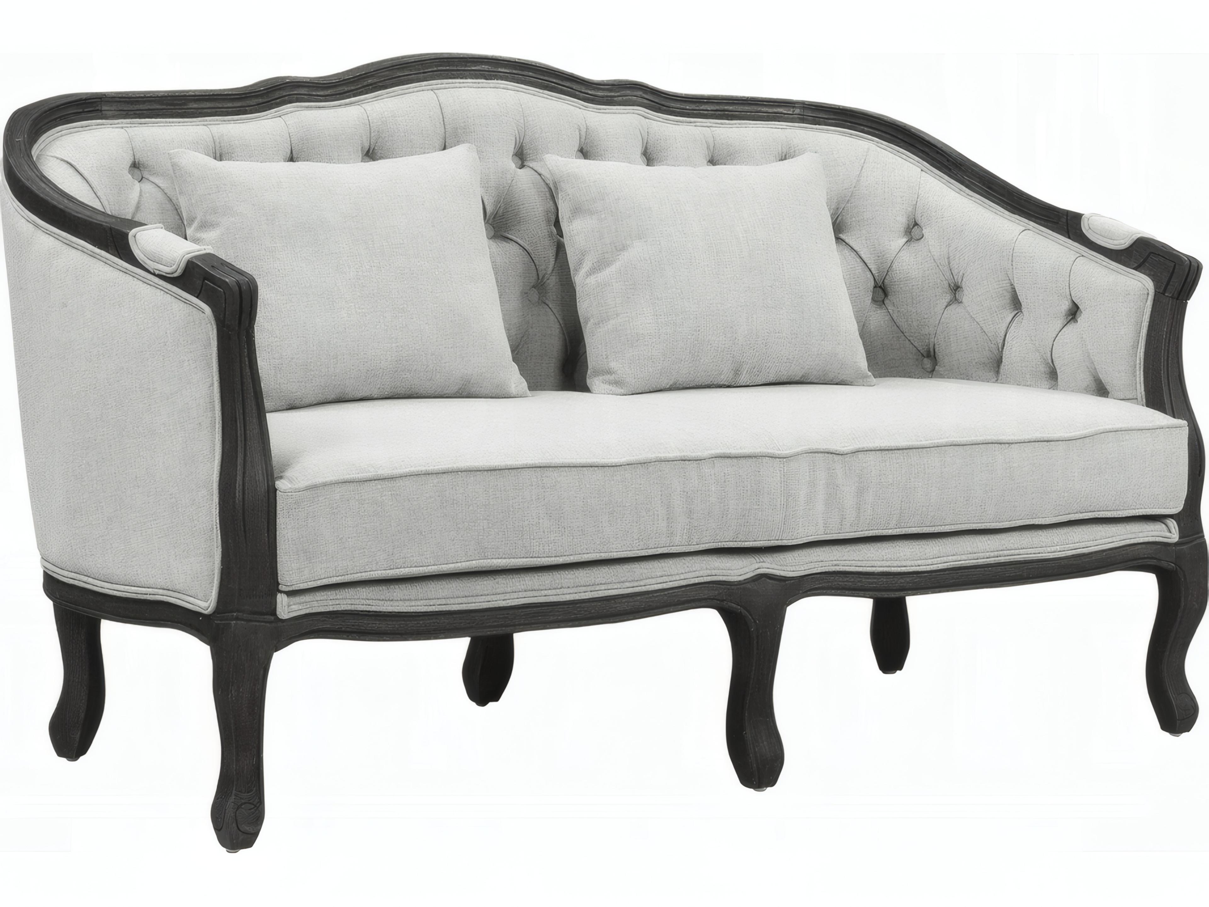 Acme Furniture Samael Gray Linen Dark Brown Upholstered Loveseat