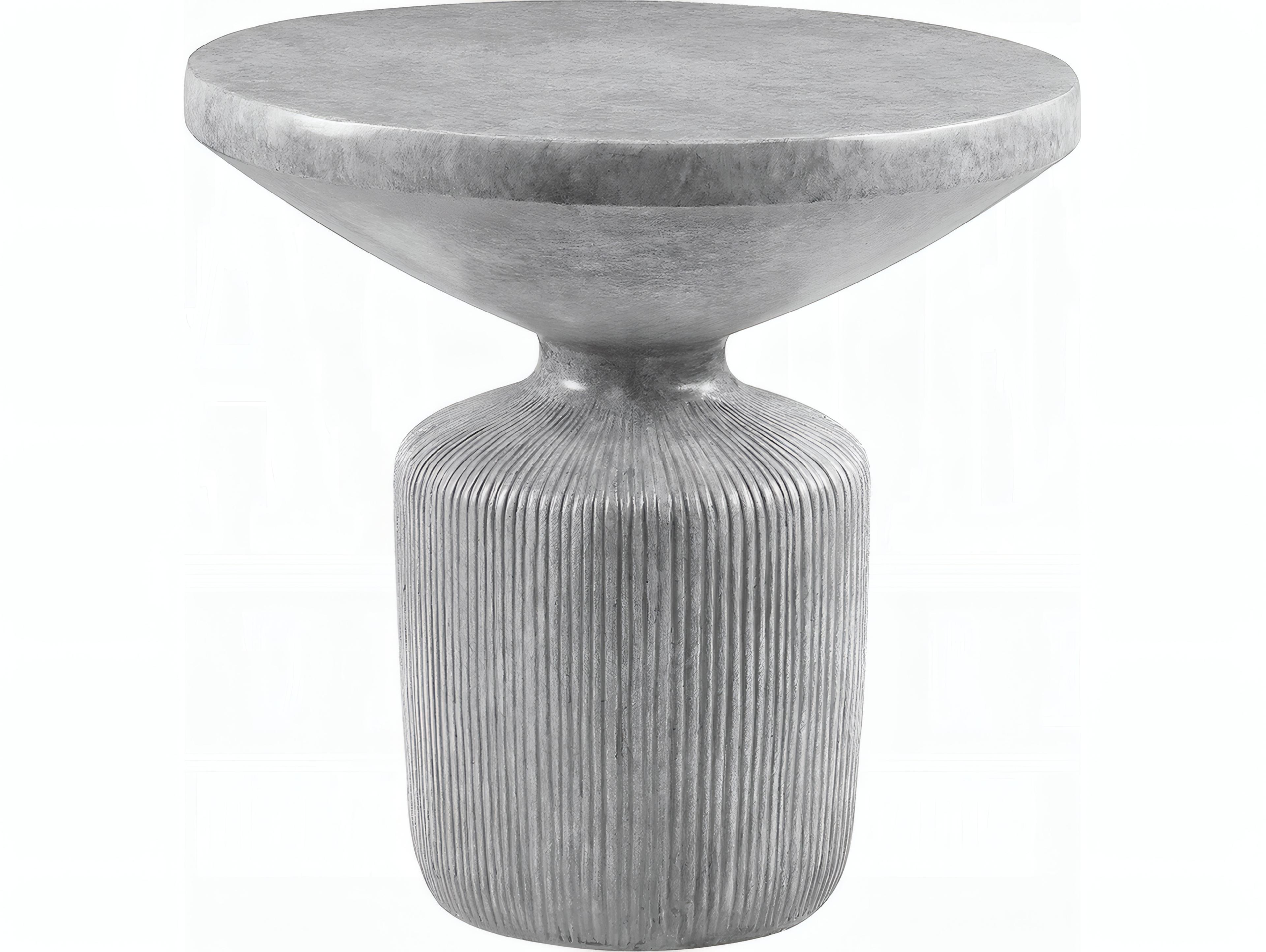 Acme Furniture Laddie Round Concrete Weathered Gray End Table