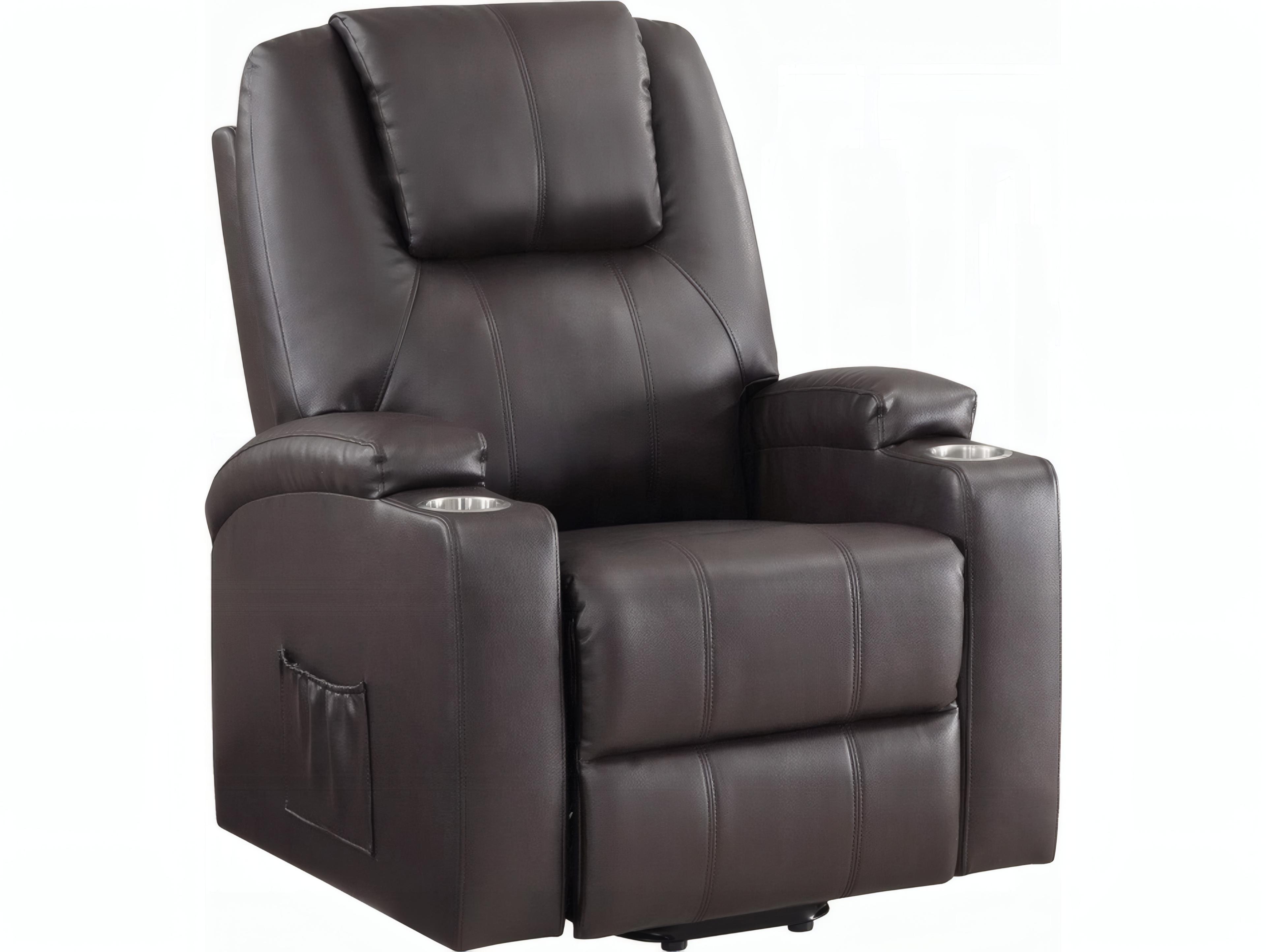 Acme Furniture Evander Brown Leather Aire Faux Recliner