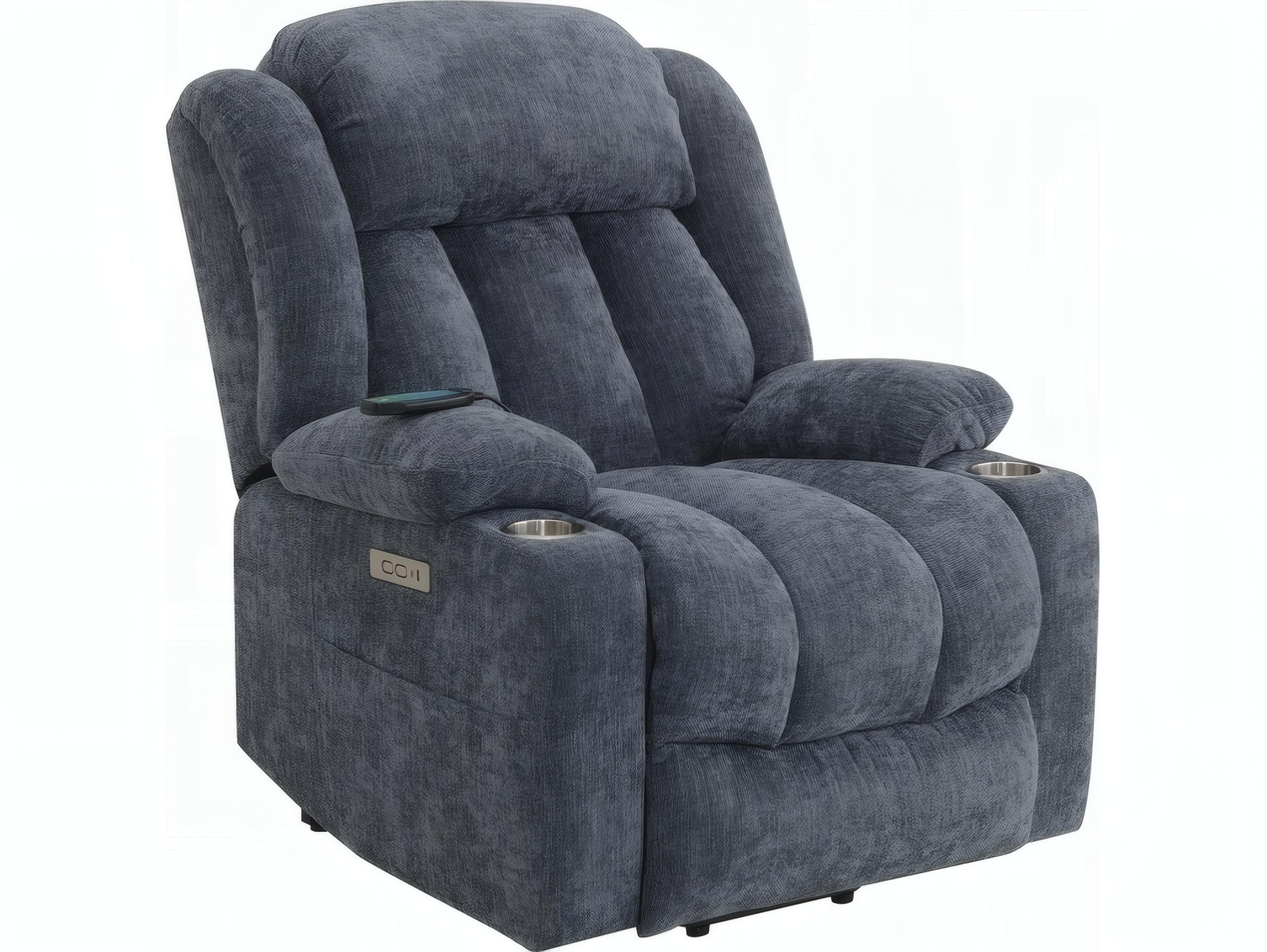 Acme Furniture Omarion Blue Chenille Upholstered Recliner