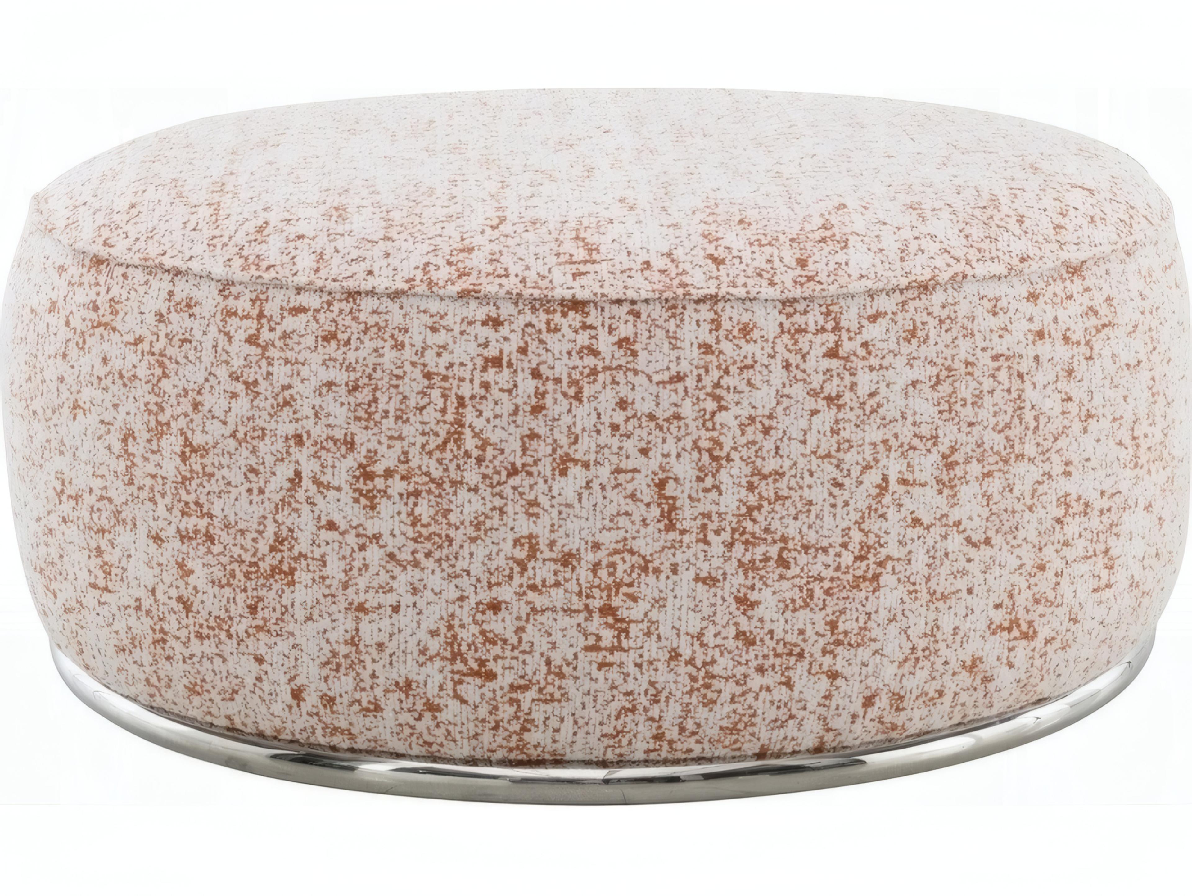 Acme Furniture Sahara Pattern Boucle Beige Upholstered Ottoman