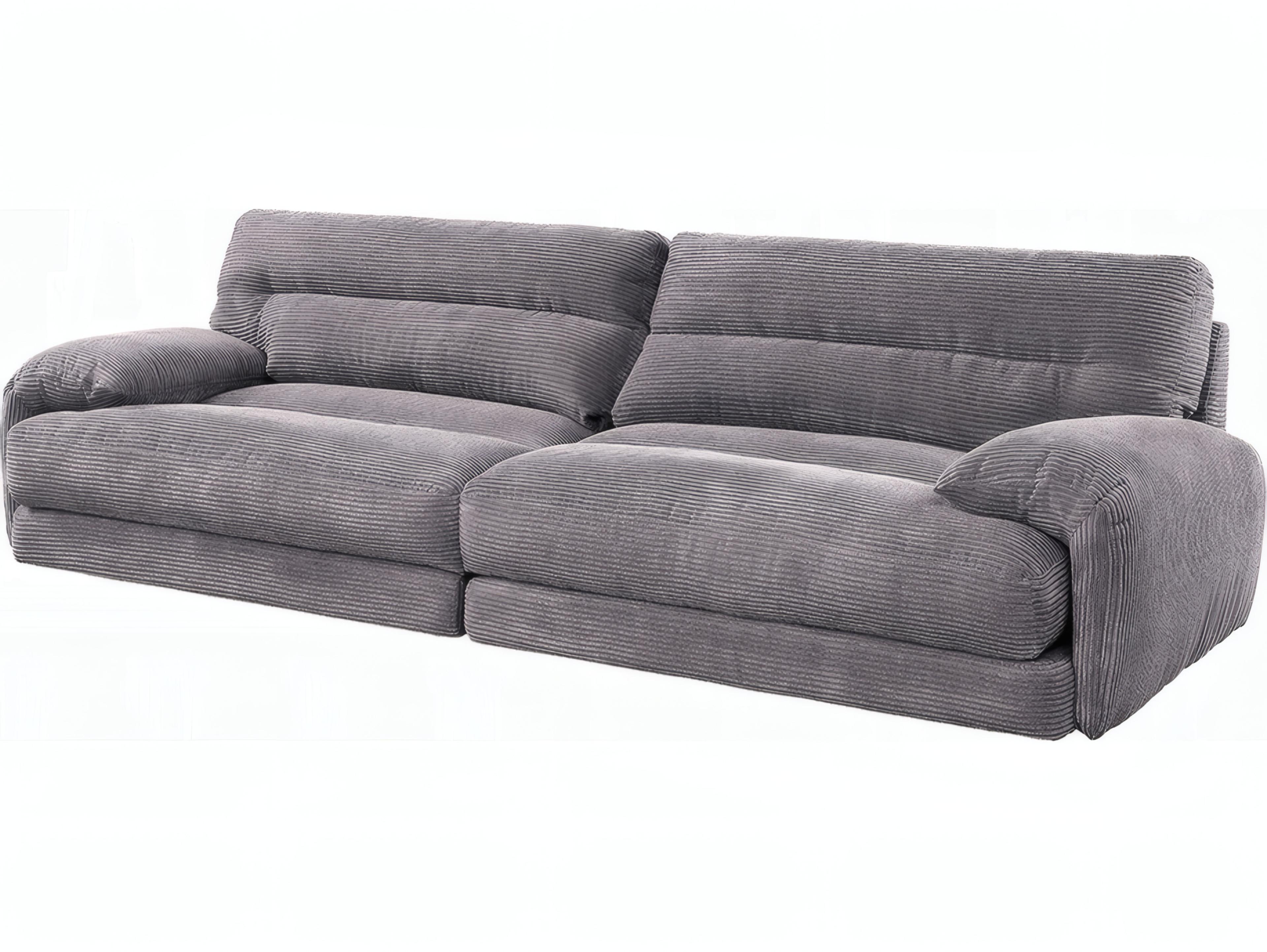 Acme Furniture Cadenza Gray Corduroy Upholstered Sofa