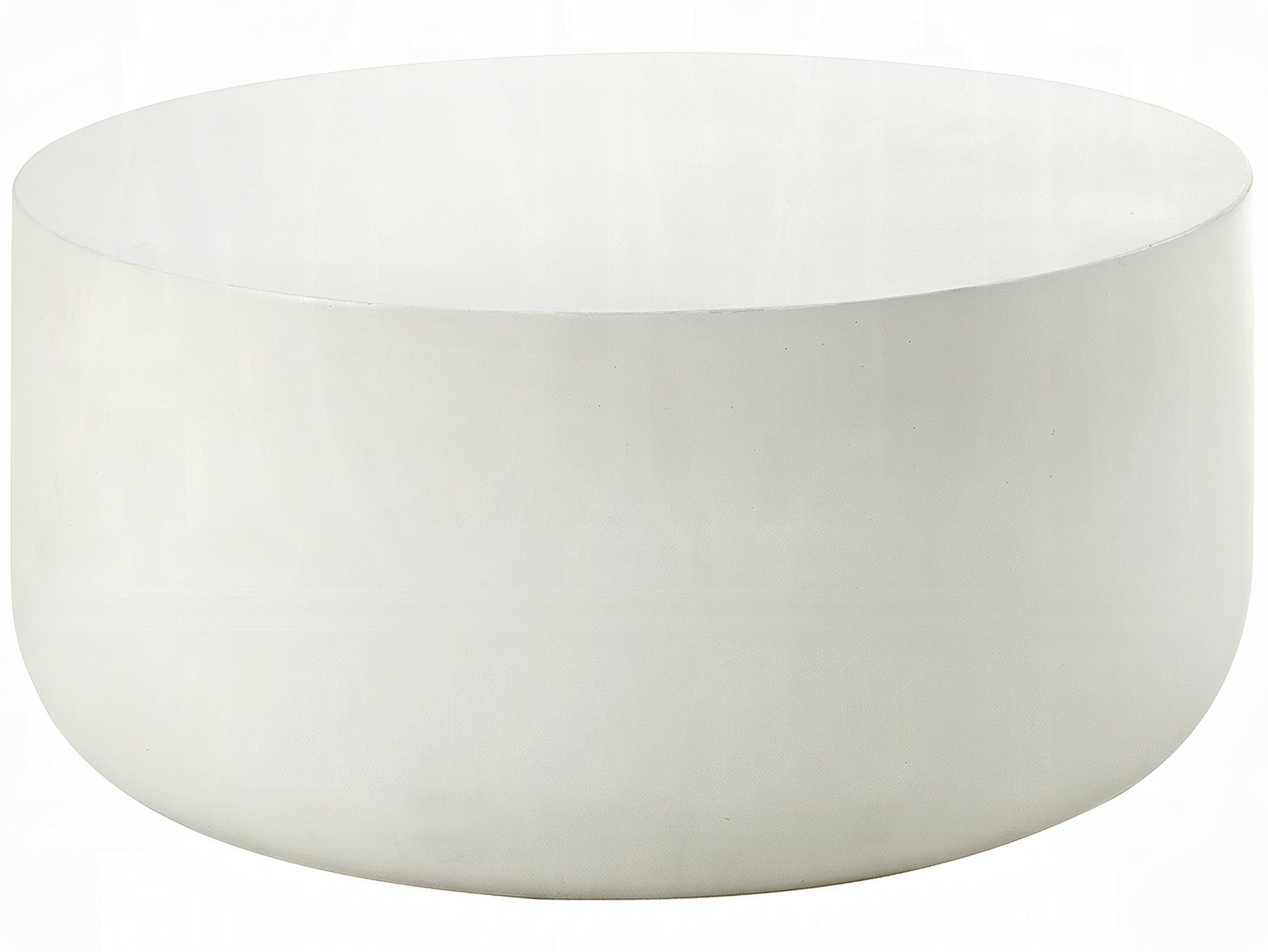 Acme Furniture Demilune Cement Natural White Coffee Table