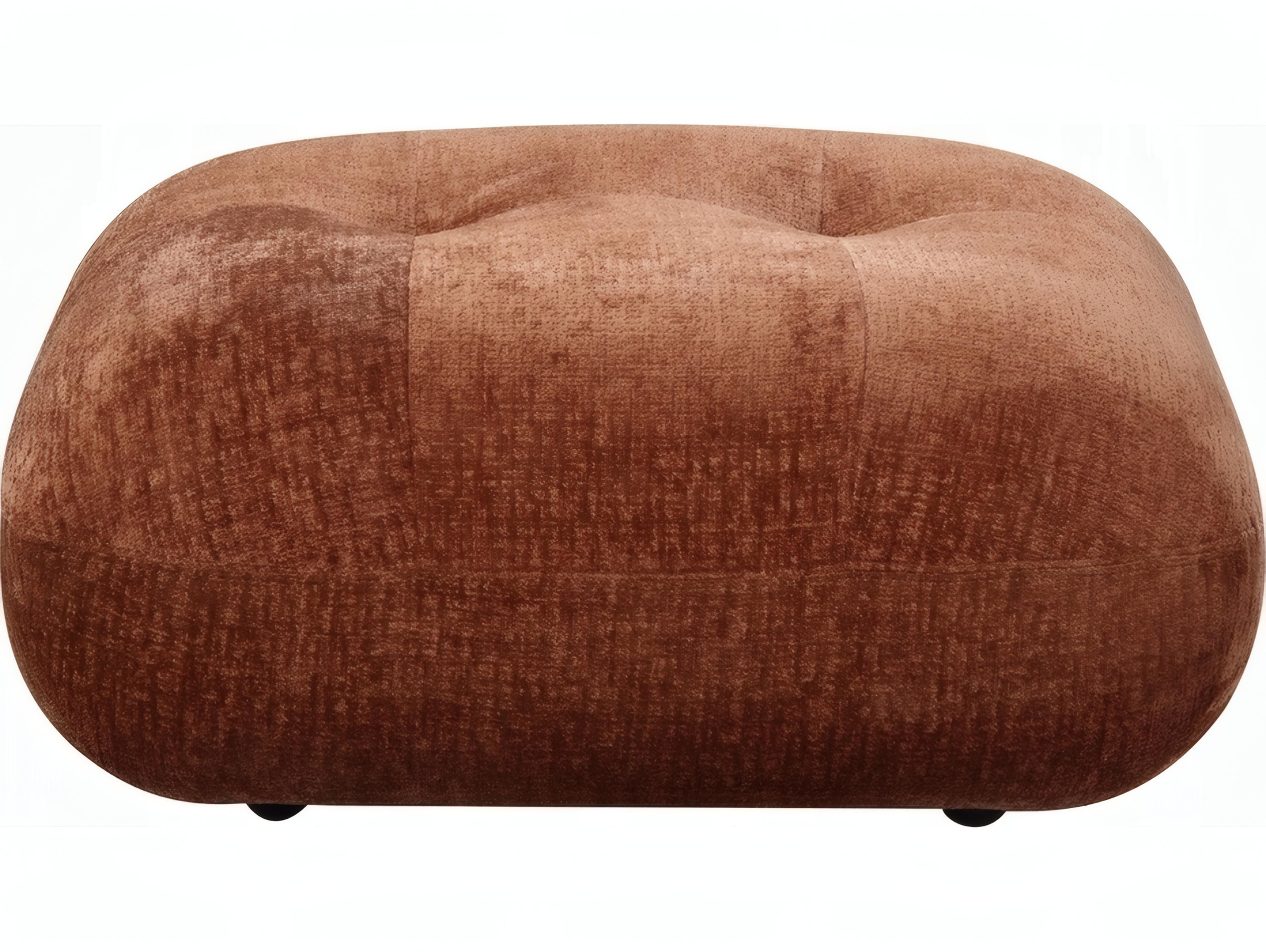 Acme Furniture Carrick Rust Brown Chenille Upholstered Ottoman