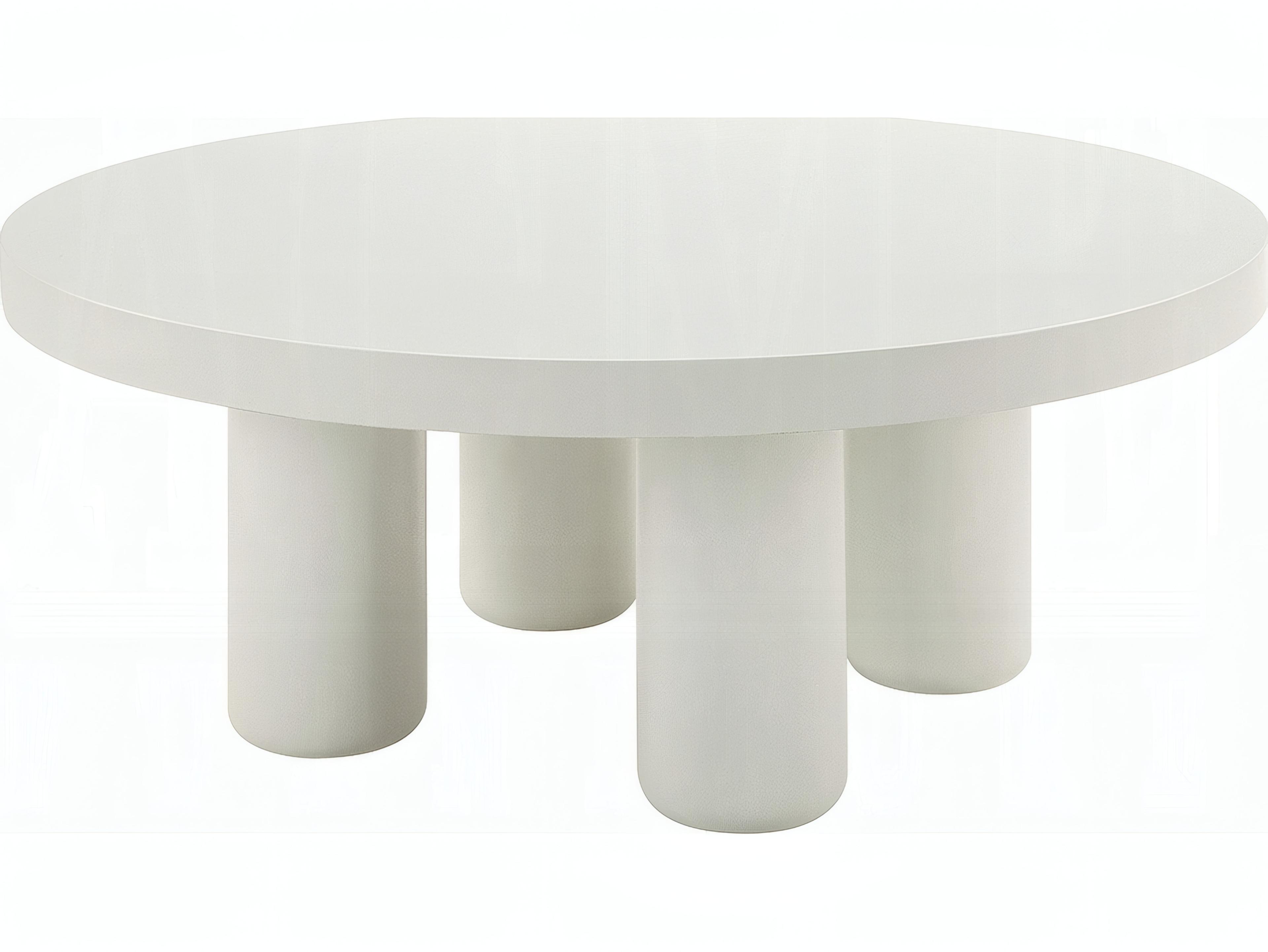 Acme Furniture Sanat Round Wood White Coffee Table