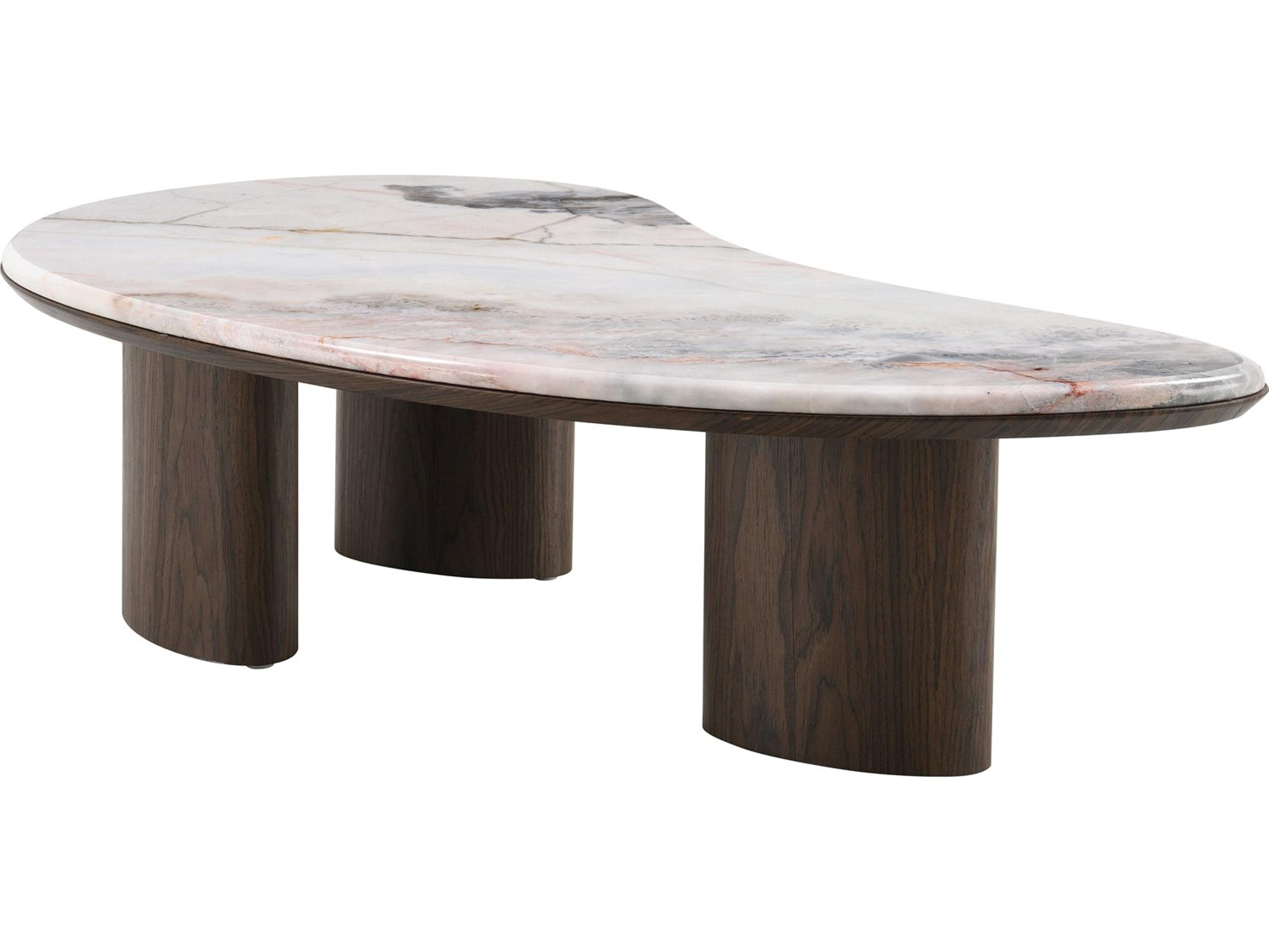Acme Furniture Hanale Natural Marble Brown Coffee Table
