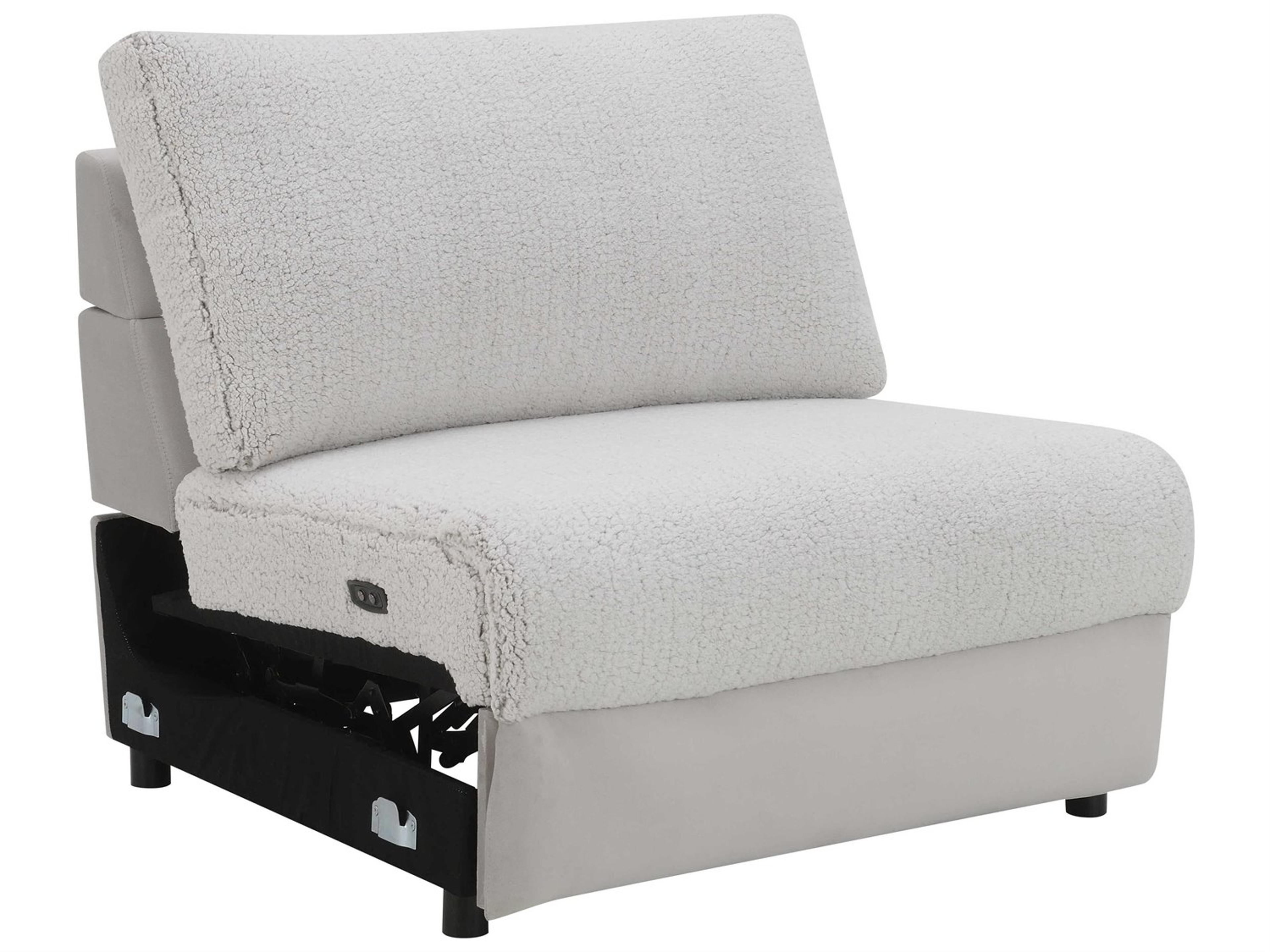 Acme Furniture Tarrance Graysherpa Velvet Upholstered Recliner