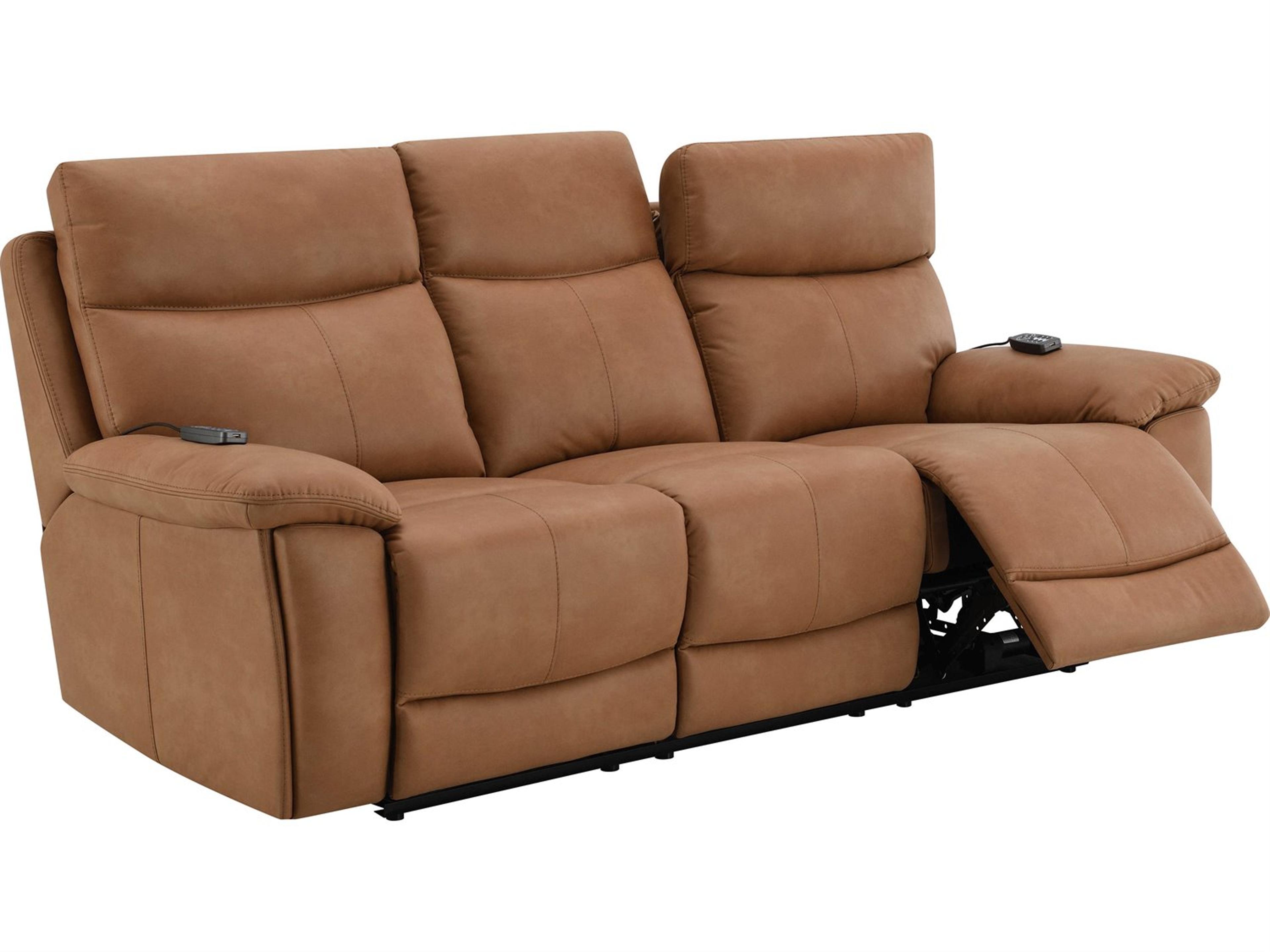 Chavis Brown Leather Aire Sofa