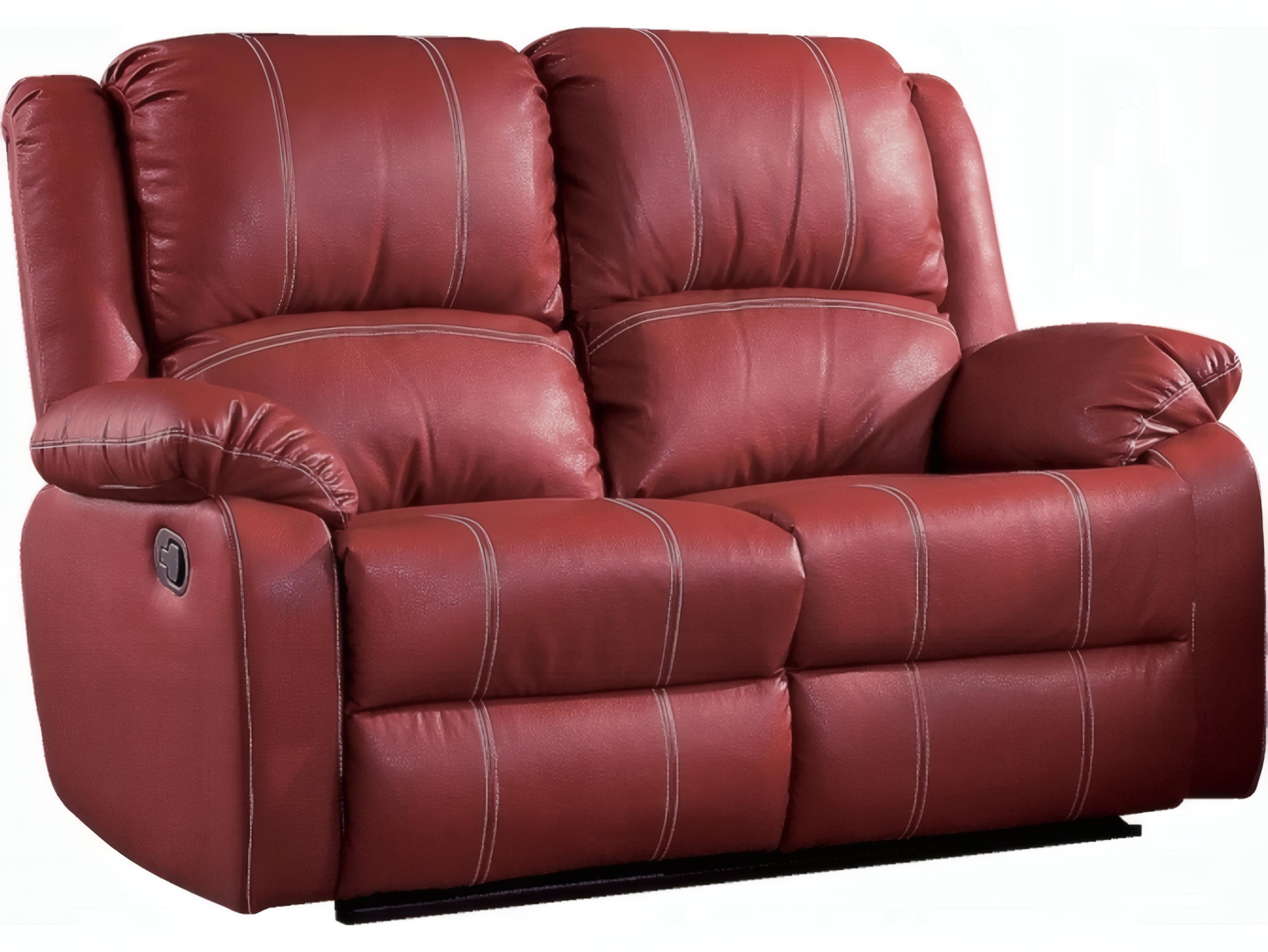 Acme Furniture Zuriel Red Synthetic Leather Faux Loveseat