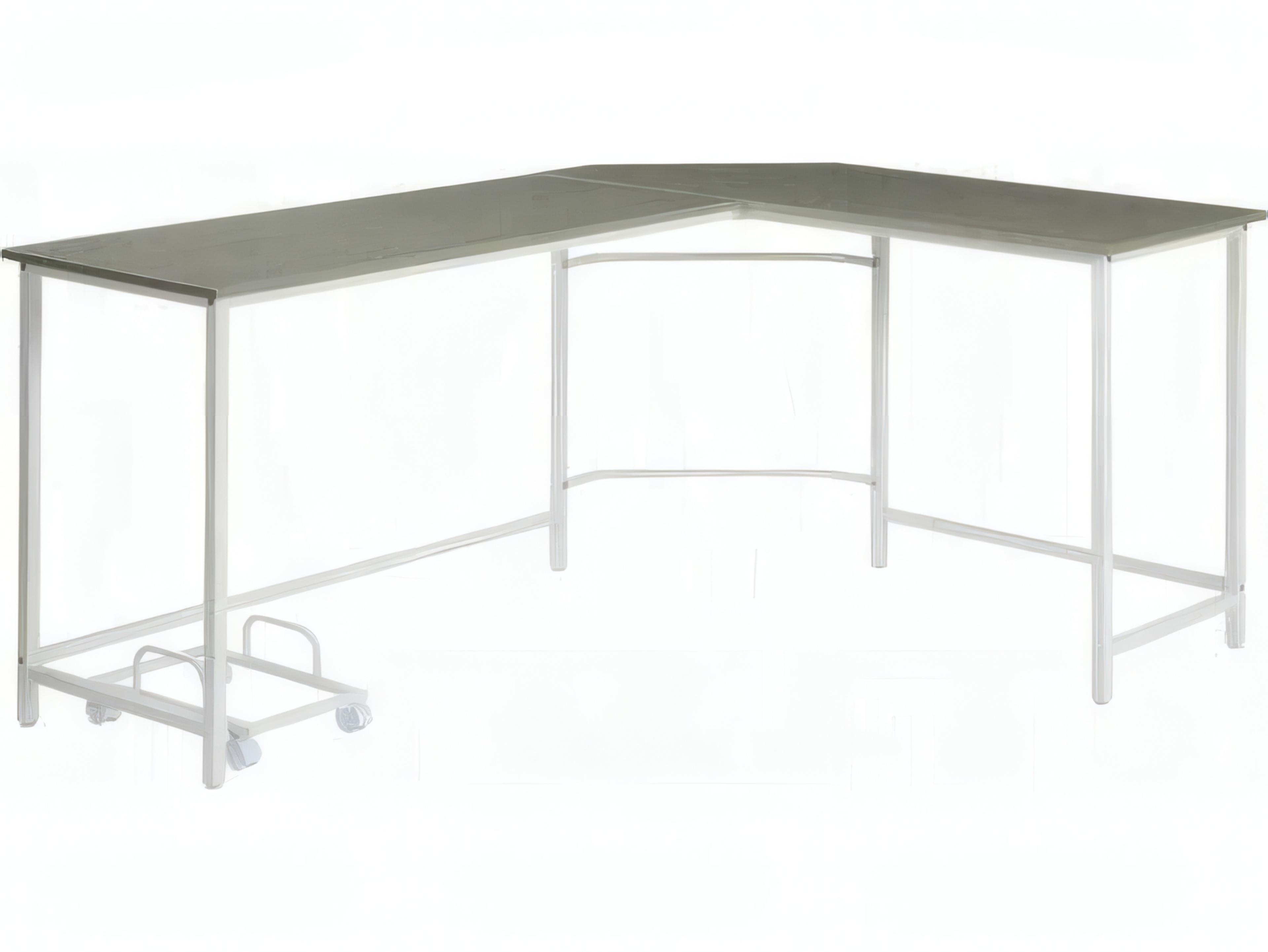 Acme Furniture Gray White L-Shaped Desk