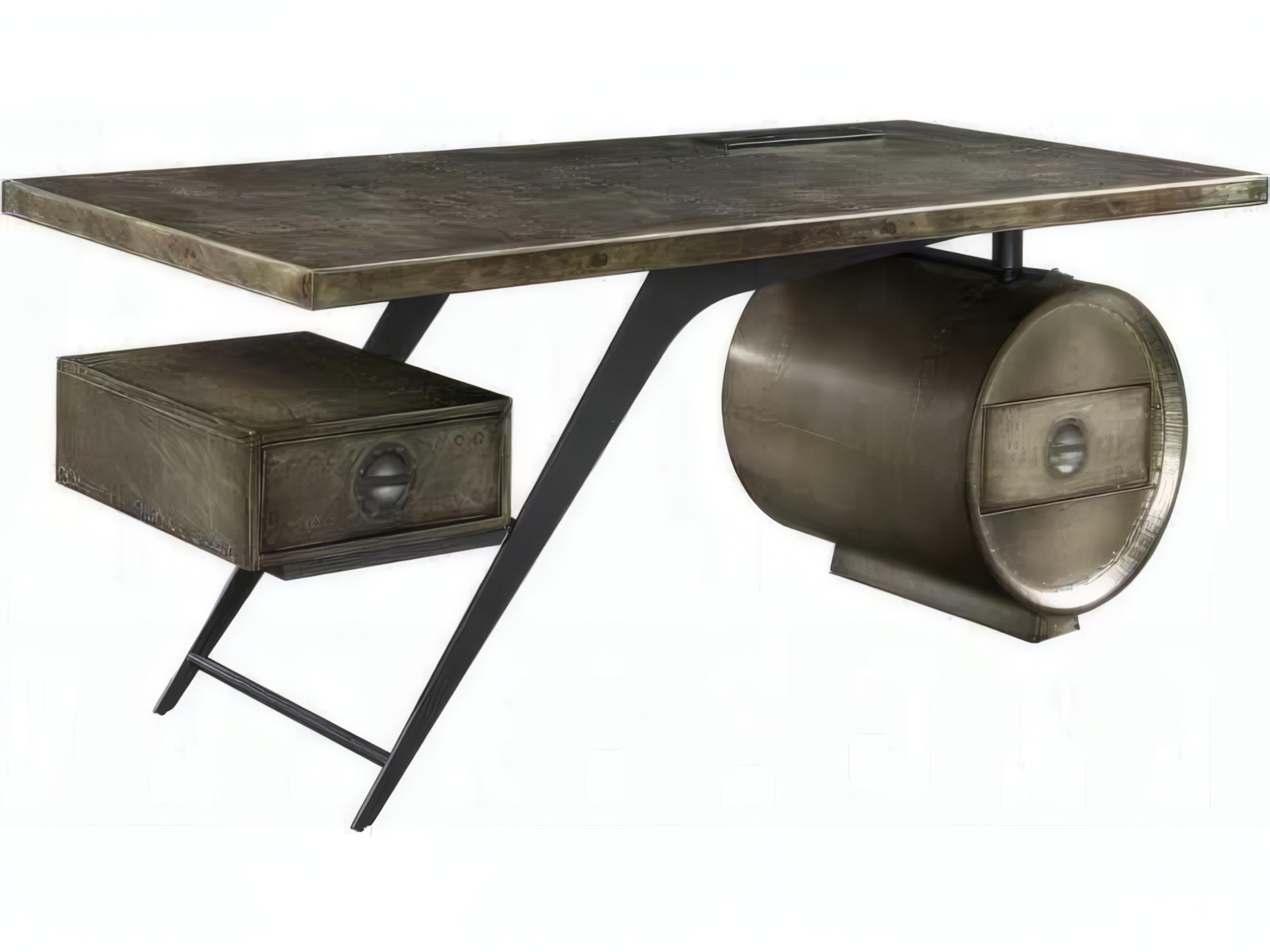 Acme Furniture Brancaster Bronze Aluminum Plywood Executive Desk