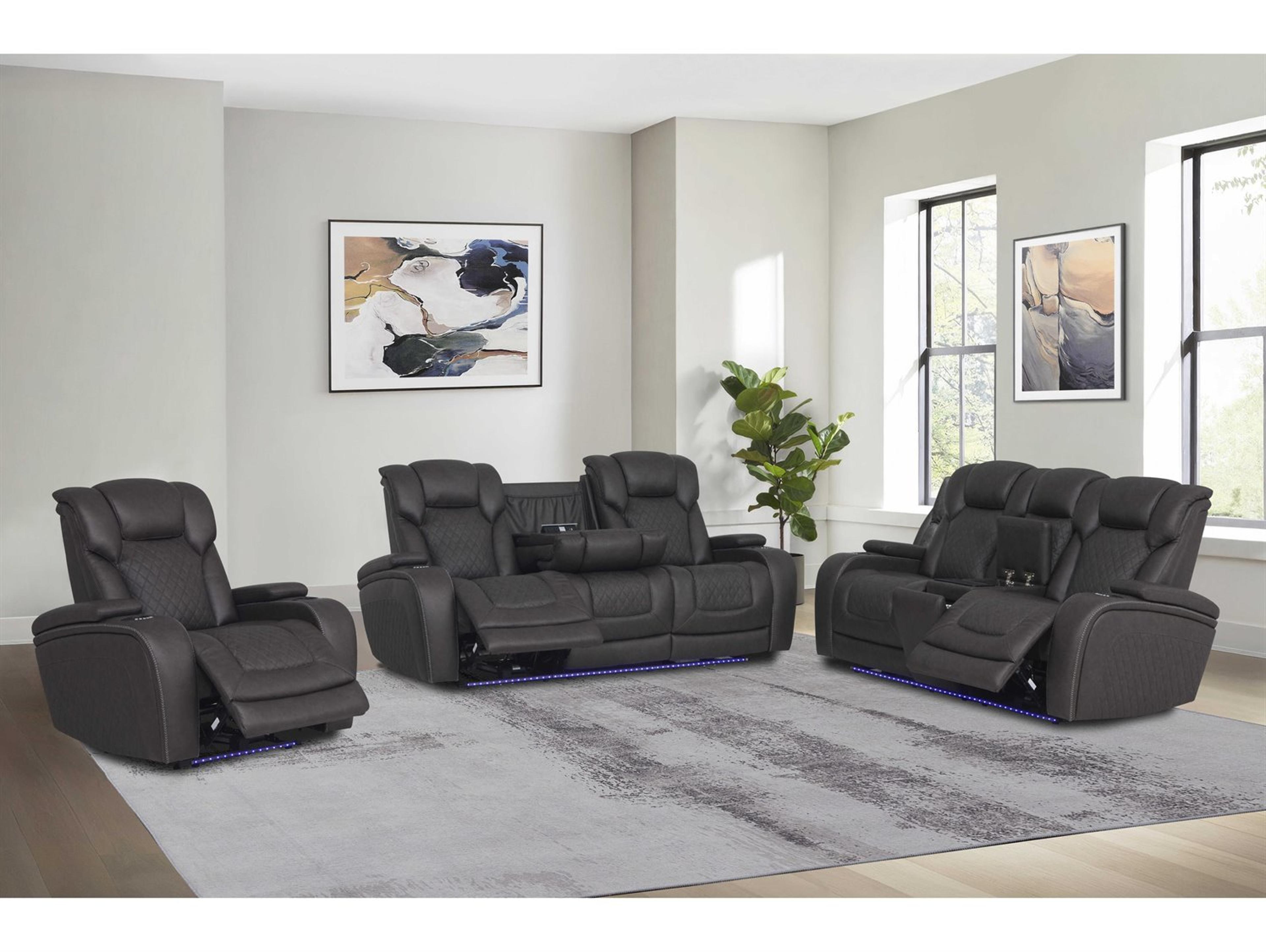 Wendell Black Living Room Sofa Set