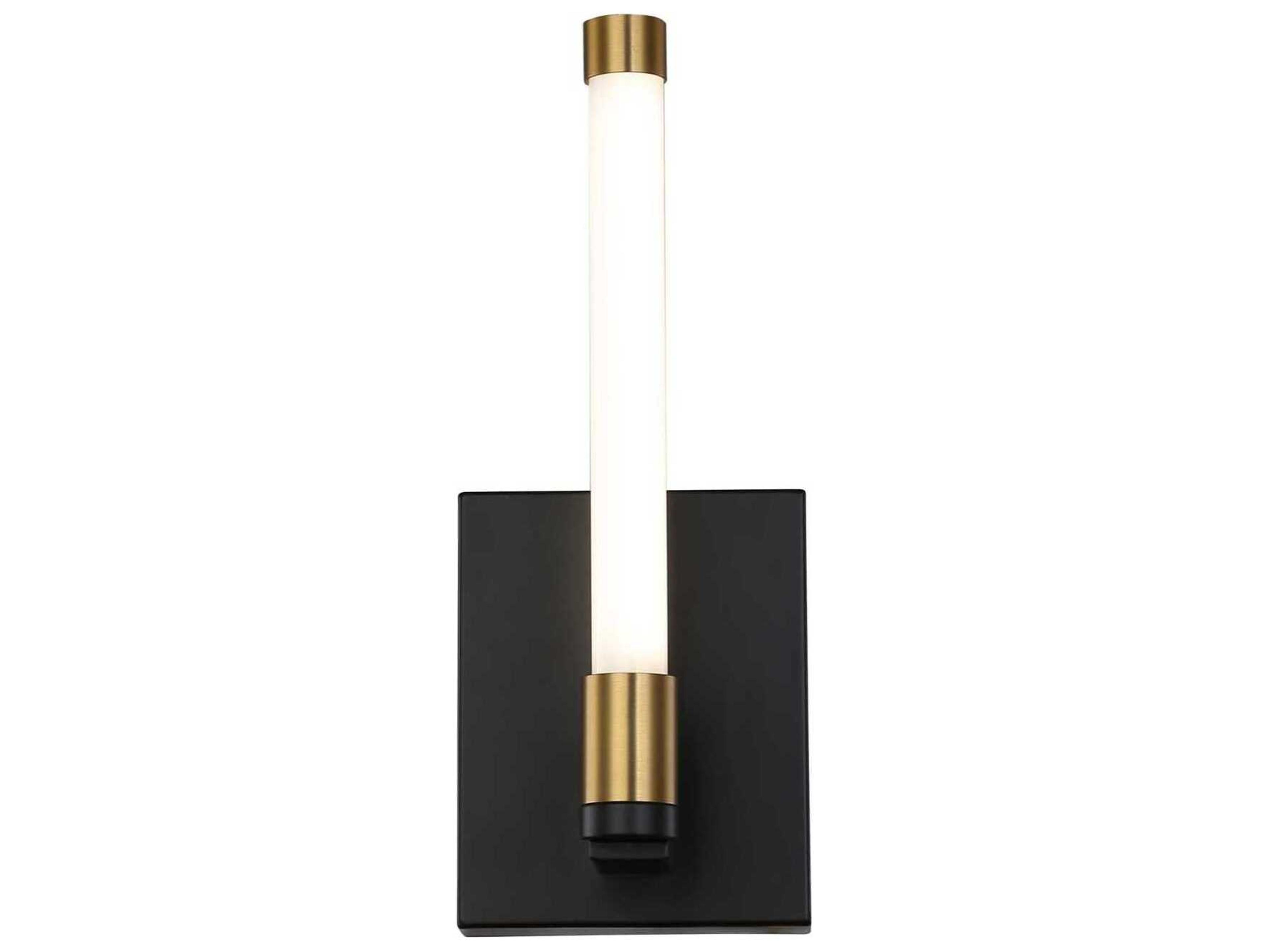 Artcraft Infiniti 1-Light Matte Black Brass Glass LED Wall Sconce