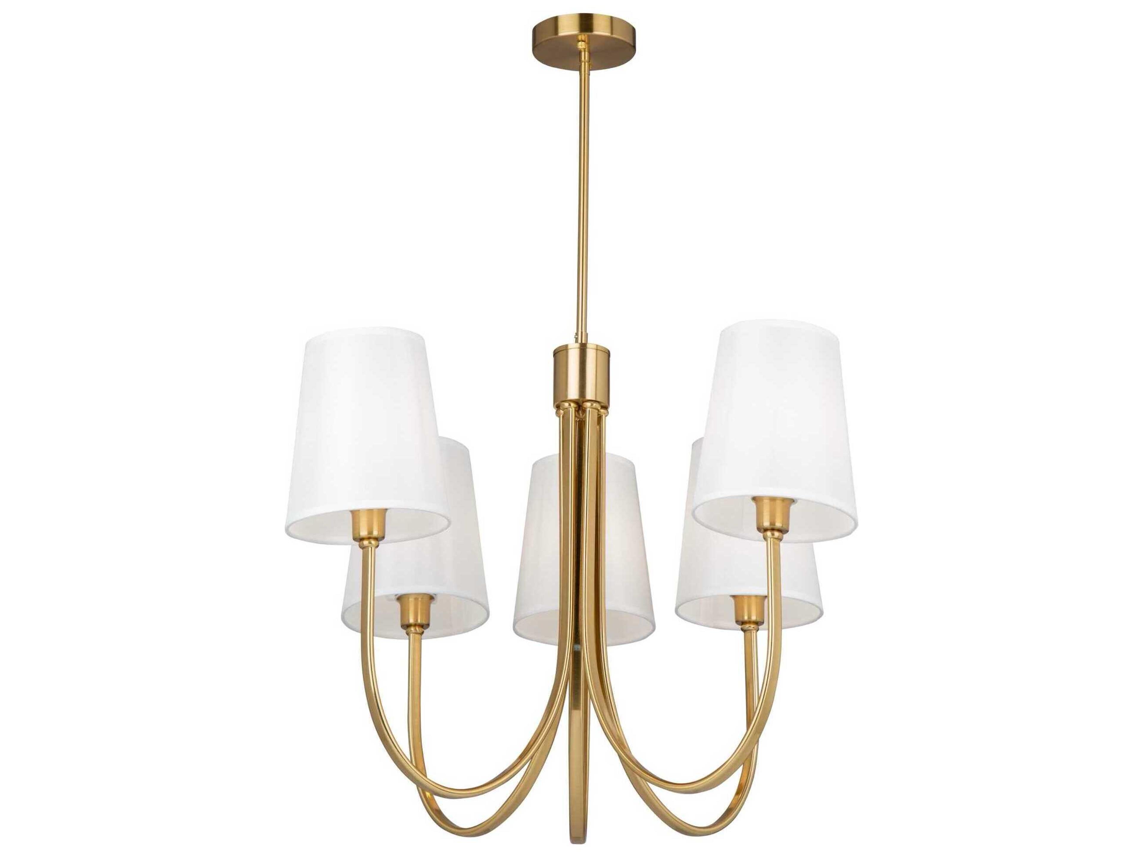 Artcraft Rhythm 5-Light Brushed Gold Empire Chandelier