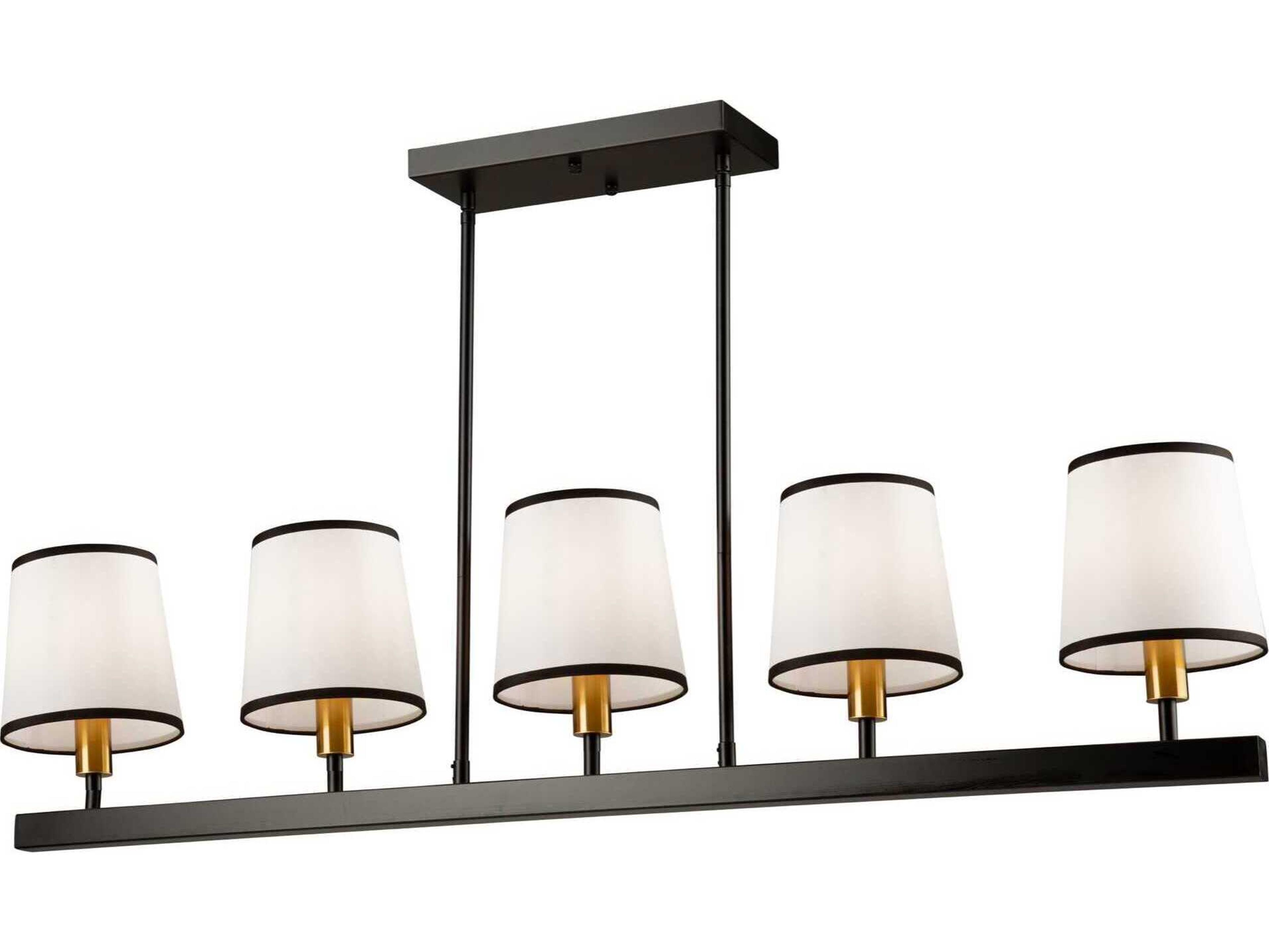 Artcraft Coco 5-Light Gold Black Empire Linear Island Pendant