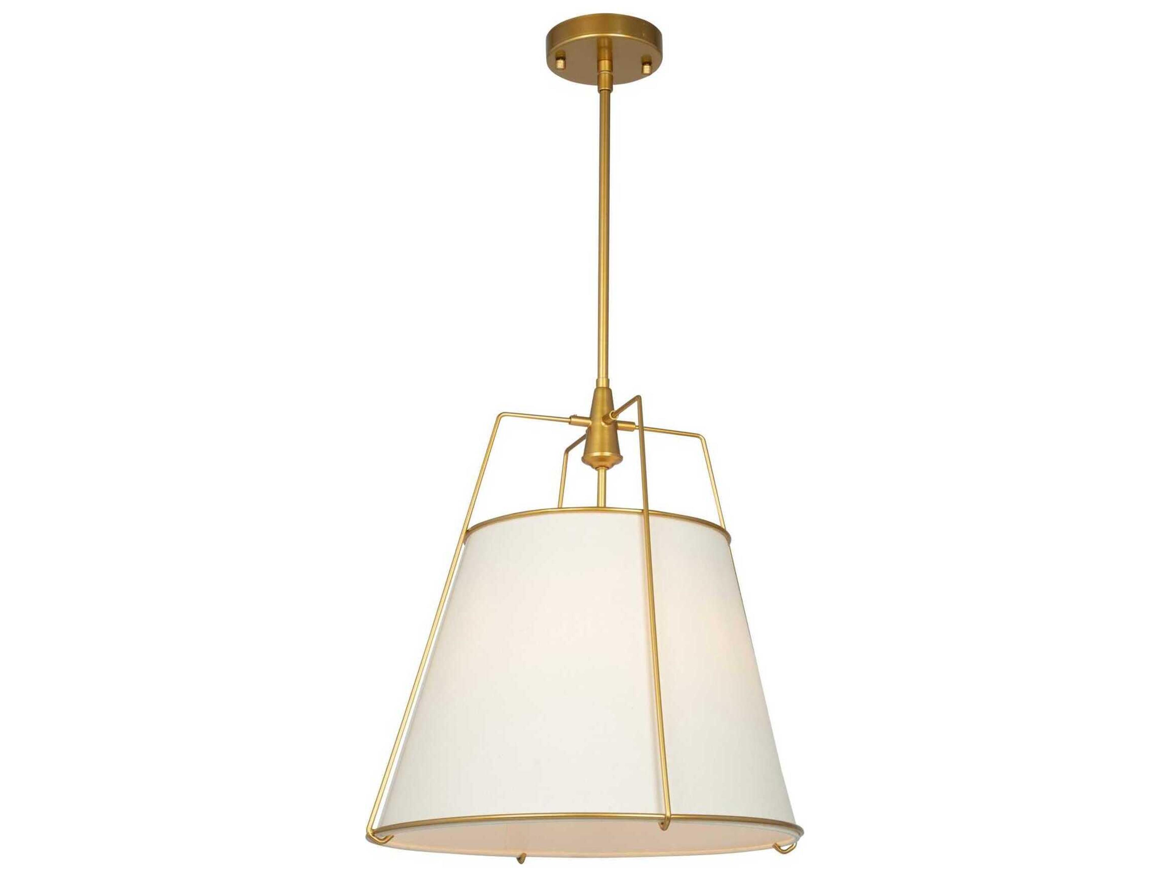 Pullman 3-Light Brass Drum Pendant