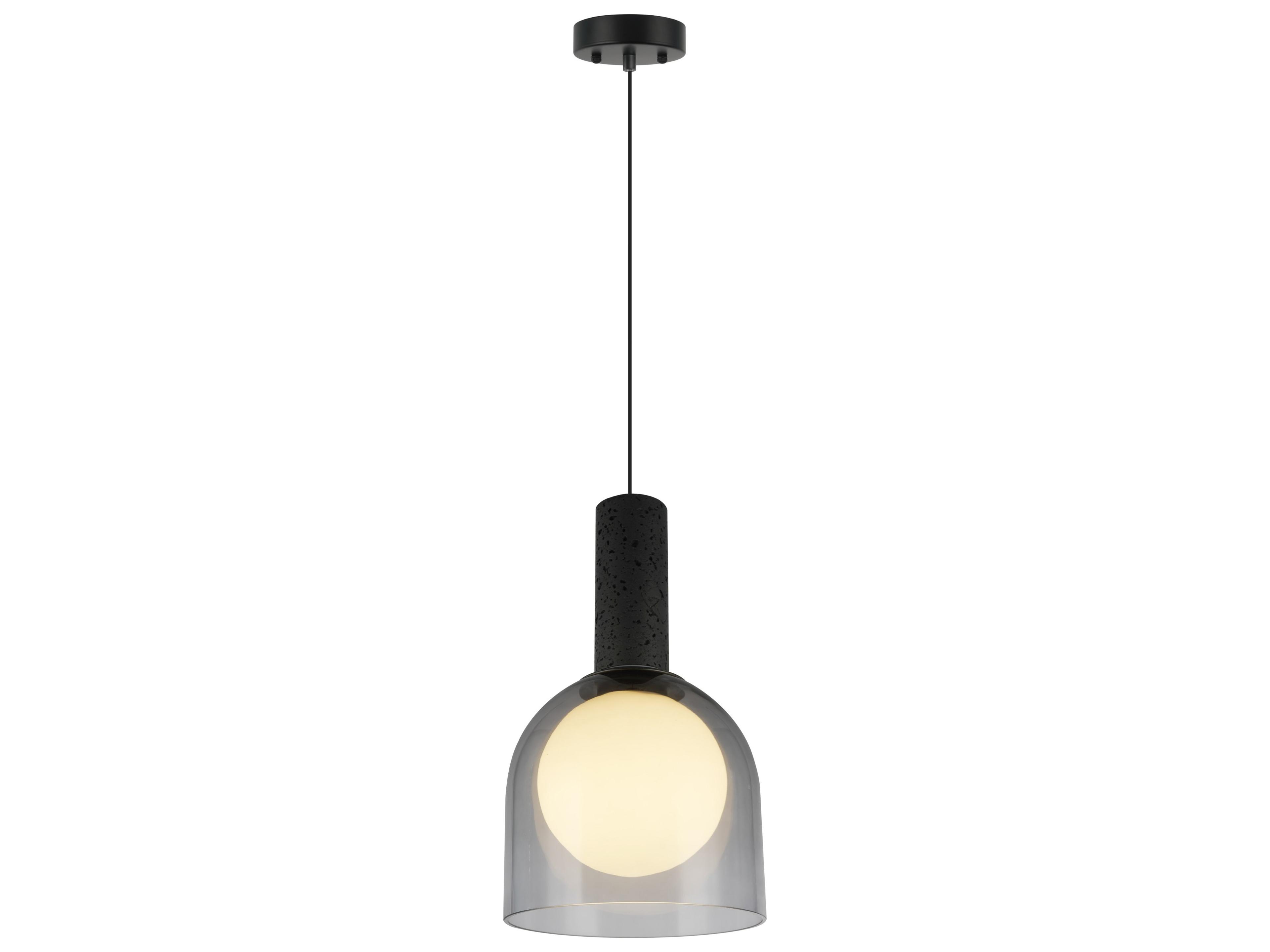 Artcraft Juna 1-Light Black Dome Globe Mini Pendant