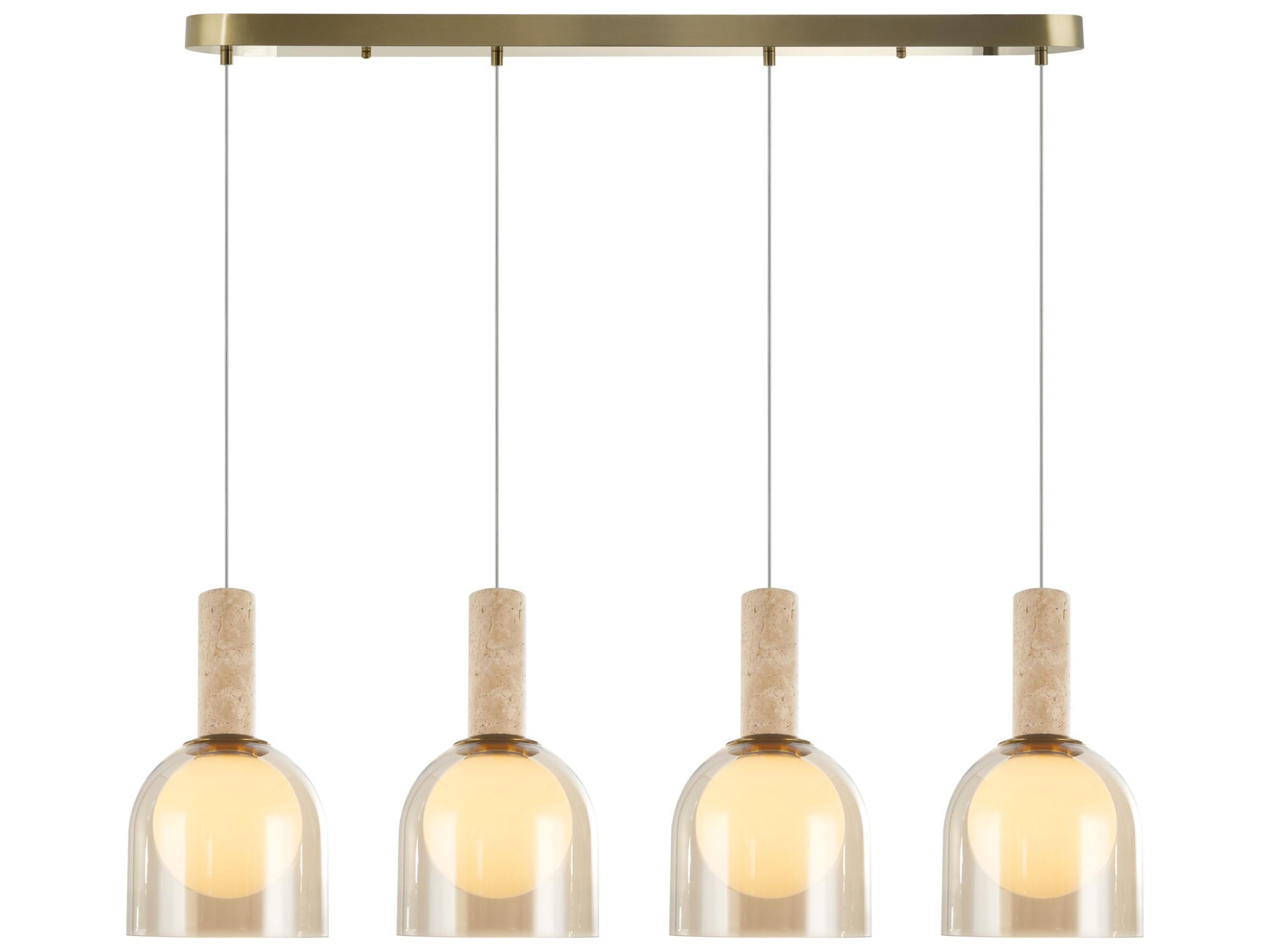 Artcraft Juna 4-Light Brass Dome Globe Pendant