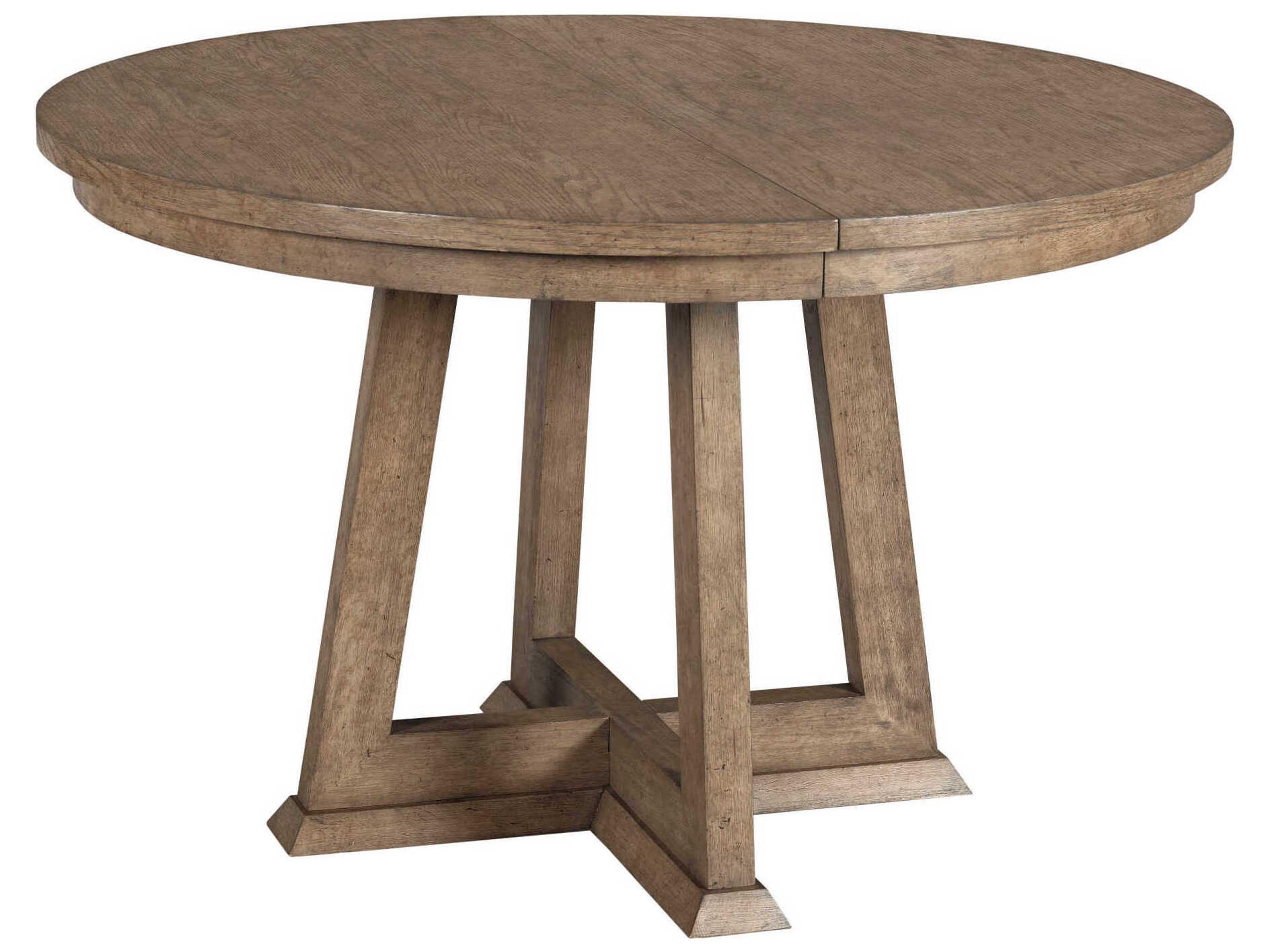 American Drew Skyline Knox Round Wood Smoke Dining Table