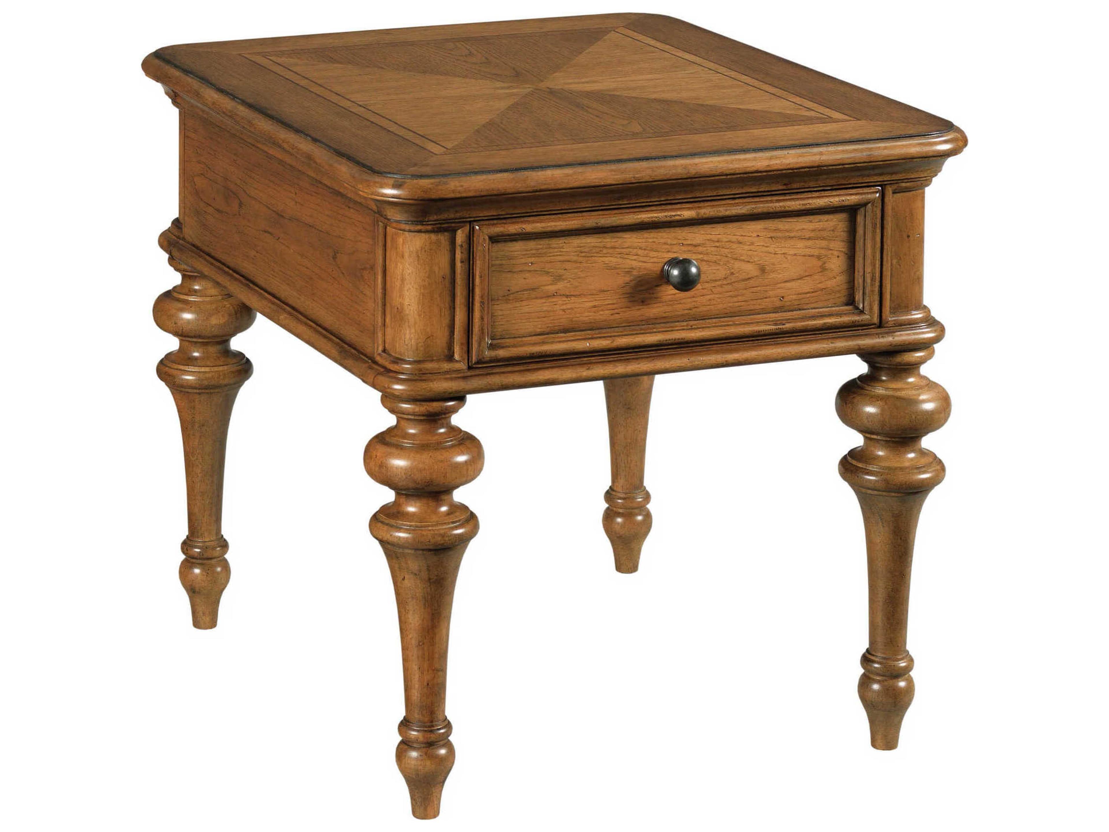 American Drew Berkshire Pearson Rectangular Wood Cognac End Table