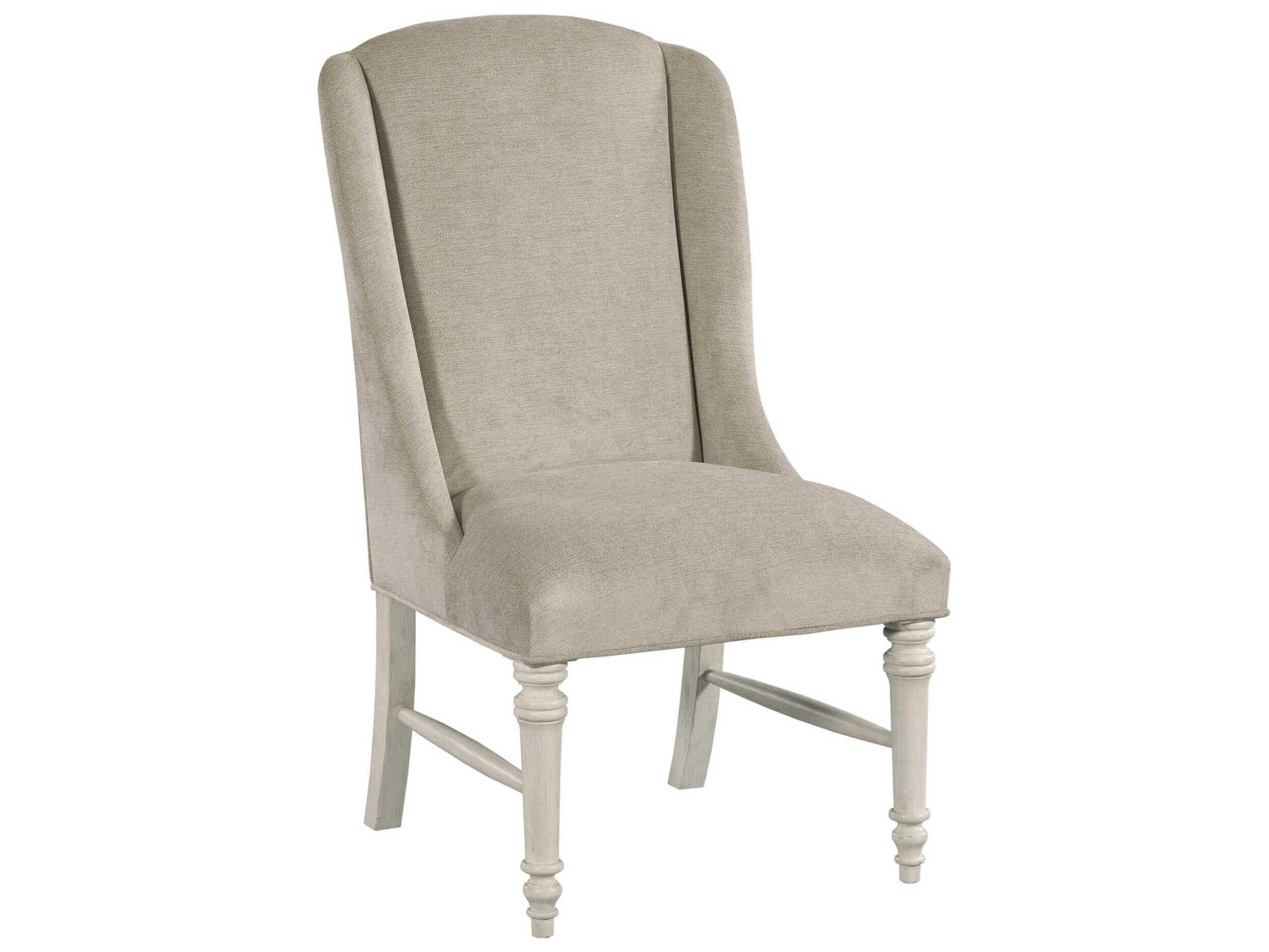 American Drew Grand Bay Parlor Hardwood Gray Upholstered Armless Dining Chair
