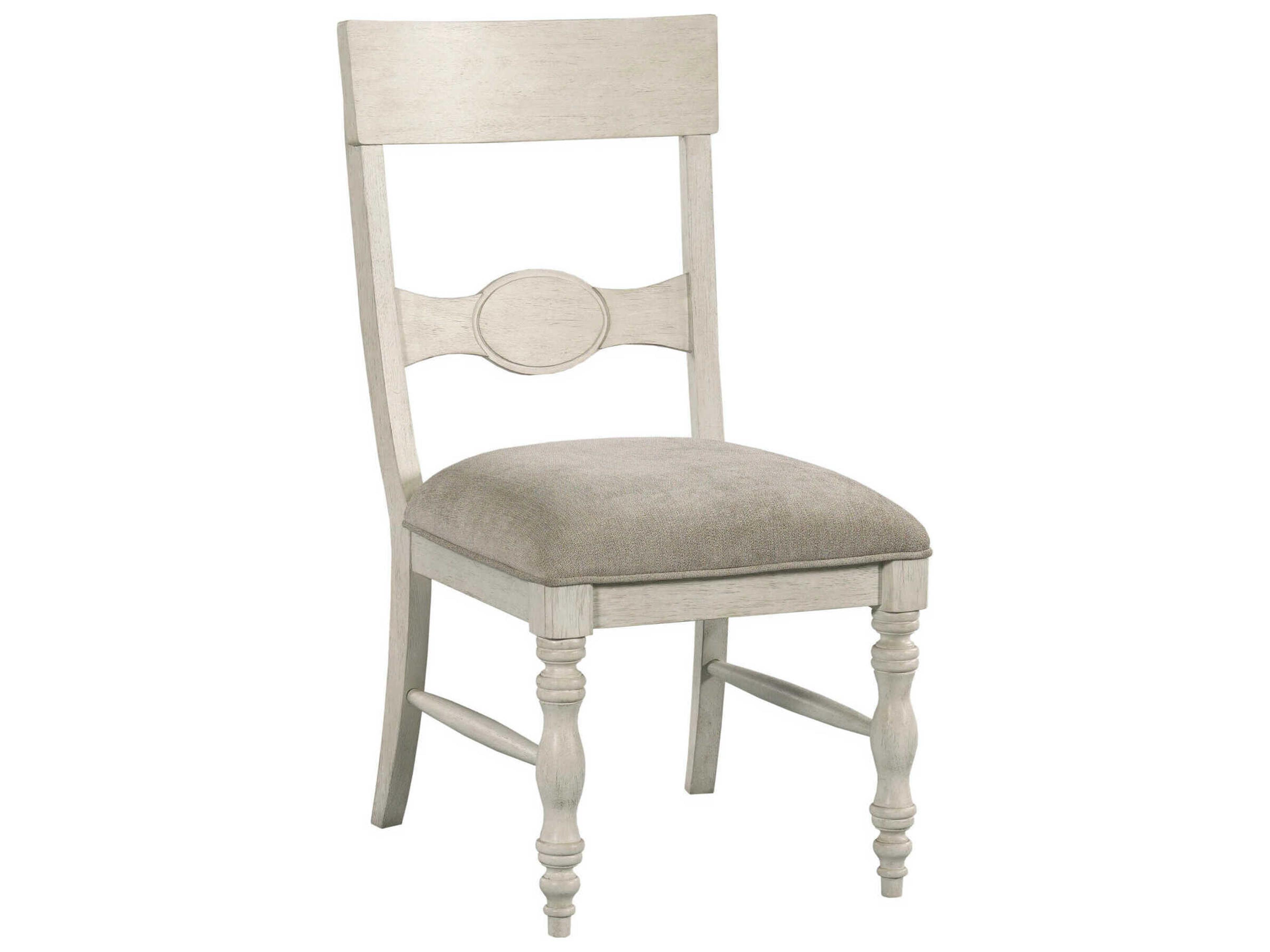 American Drew Grand Bay Hardwood White Upholstered Armless Dining Chair