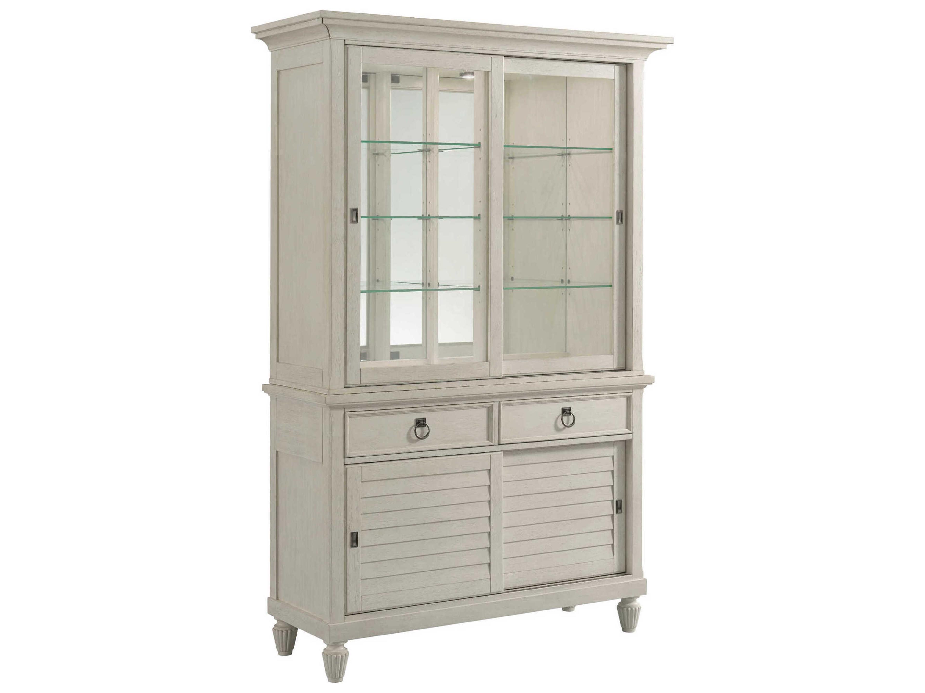 American Drew Grand Bay Haystack Hardwood Egret Display Cabinet