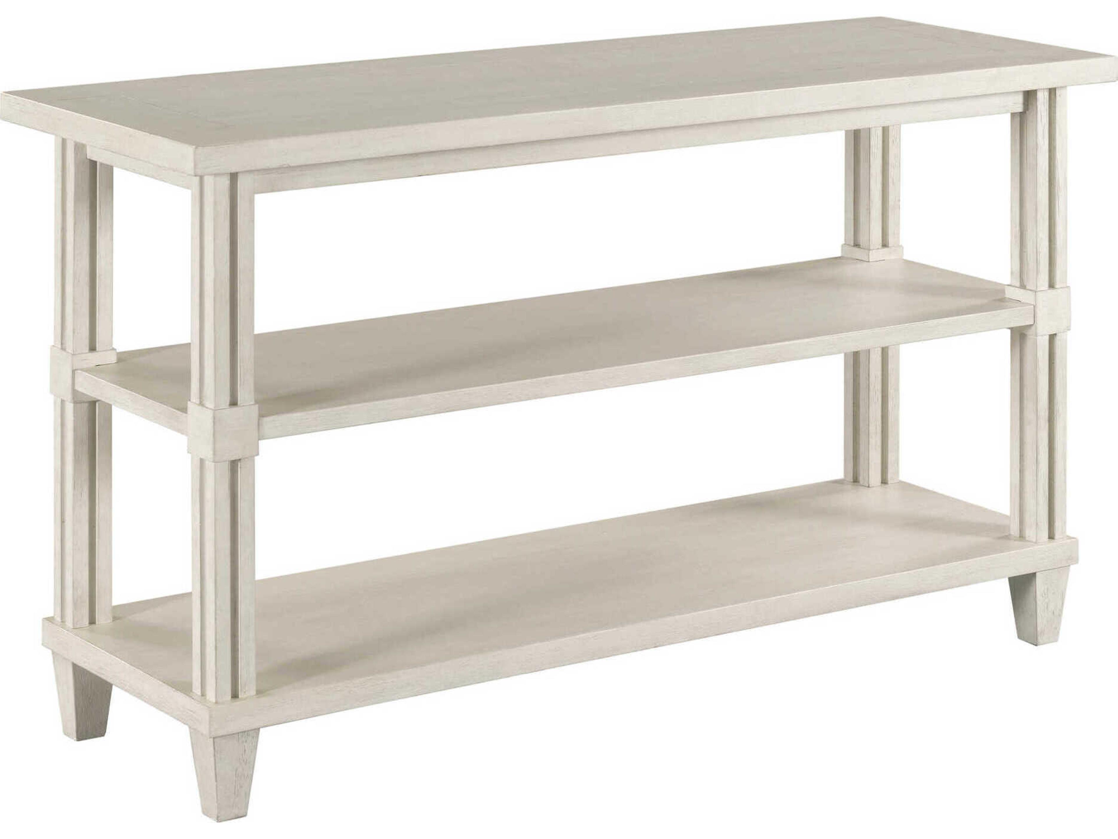 American Drew Grand Bay Wayland Rectangular Wood Egret Console Table