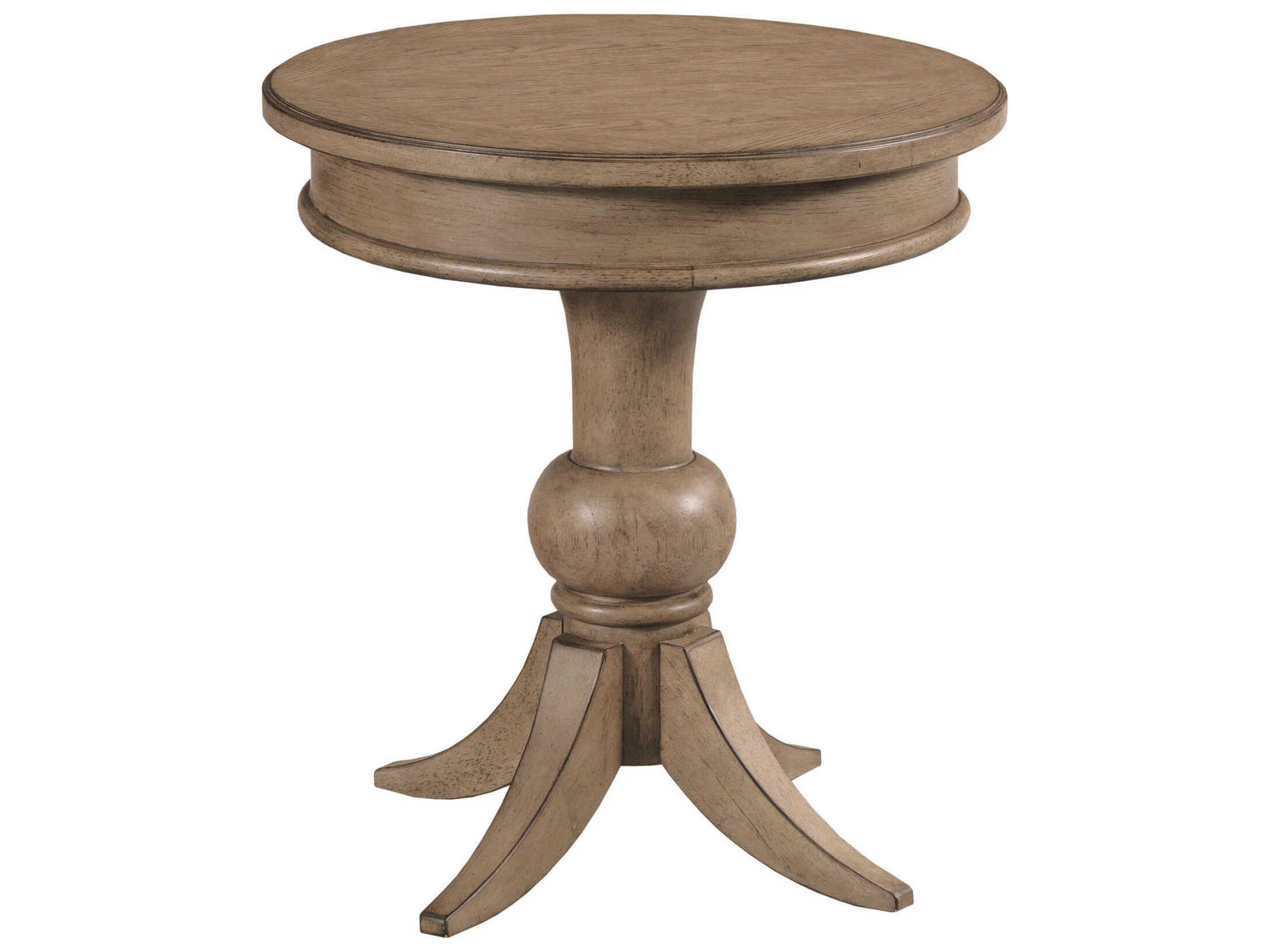 American Drew Carmine Georgie Round Wood Latte End Table