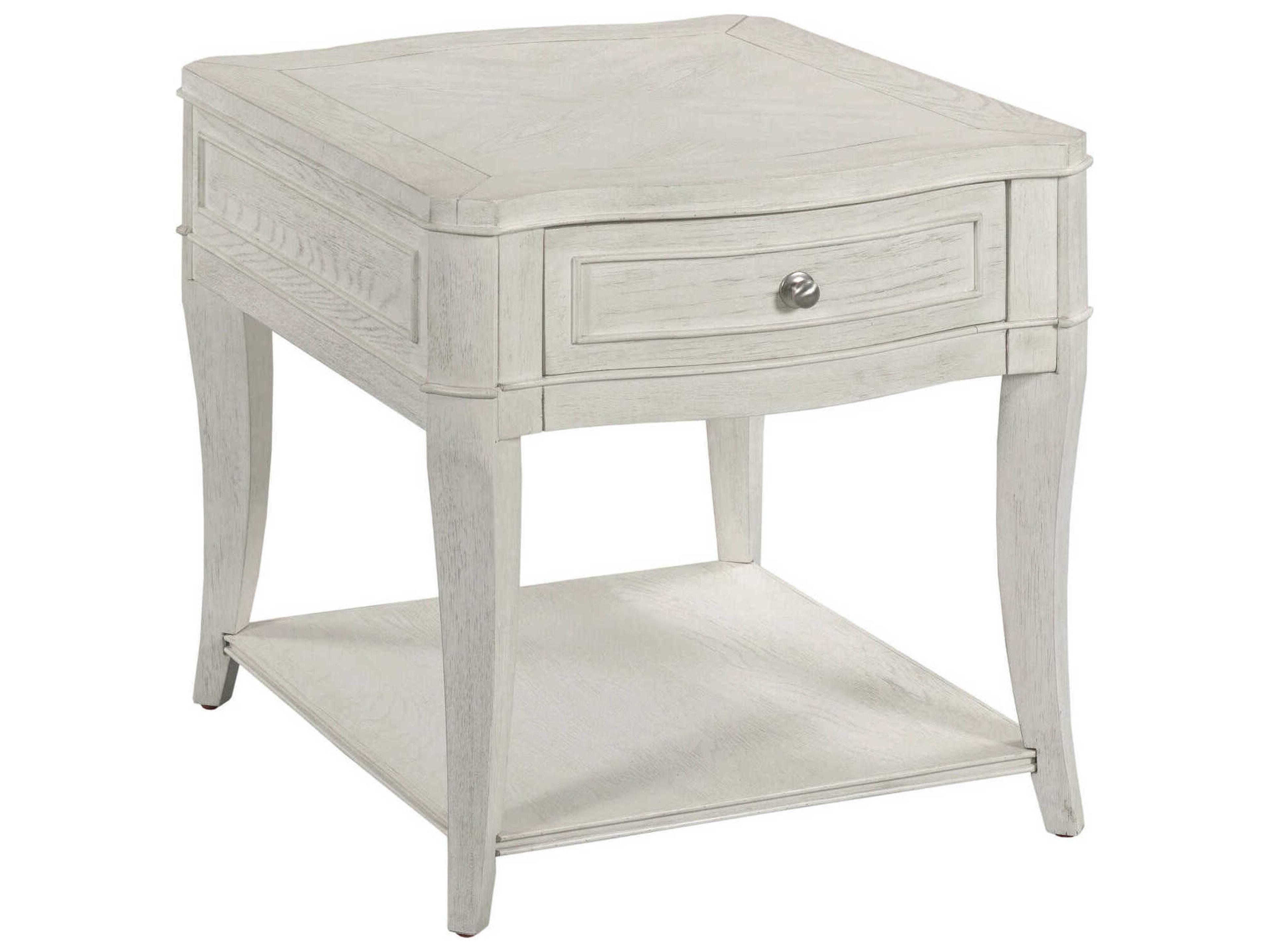 American Drew Harmony Talia Rectangular Wood Eggshell End Table
