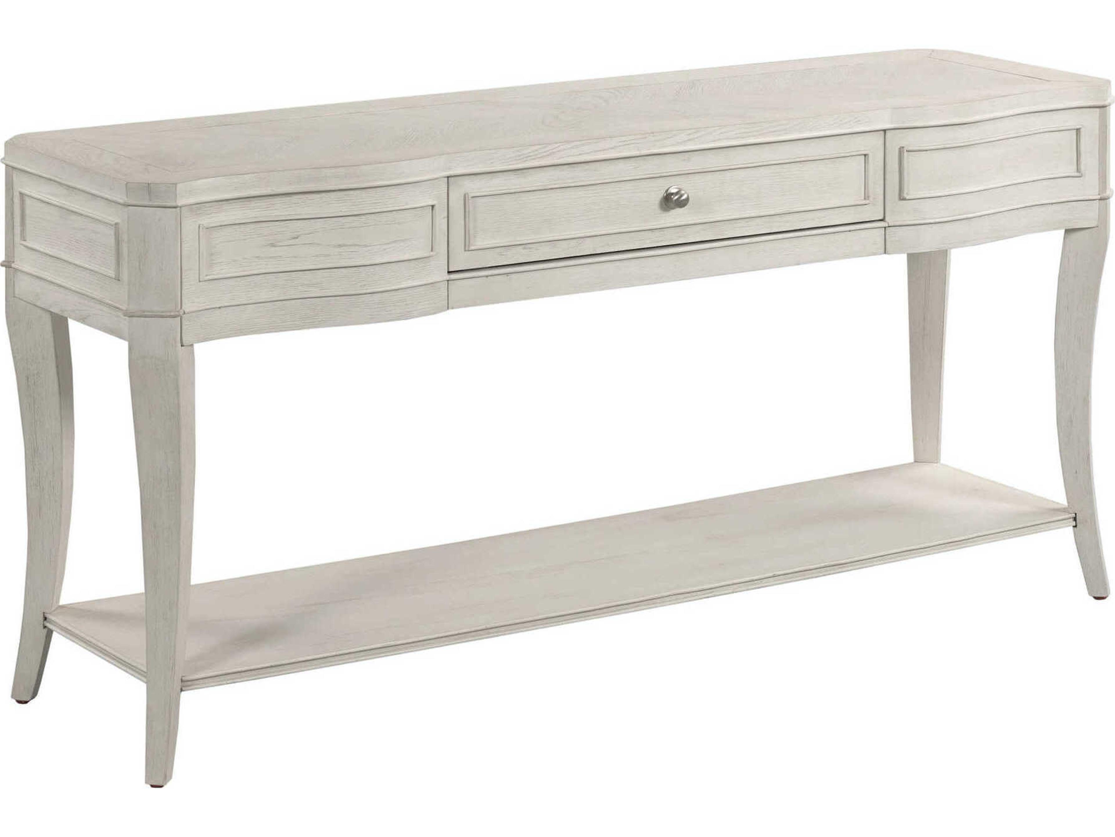American Drew Harmony Talia Rectangular Wood Eggshell Console Table